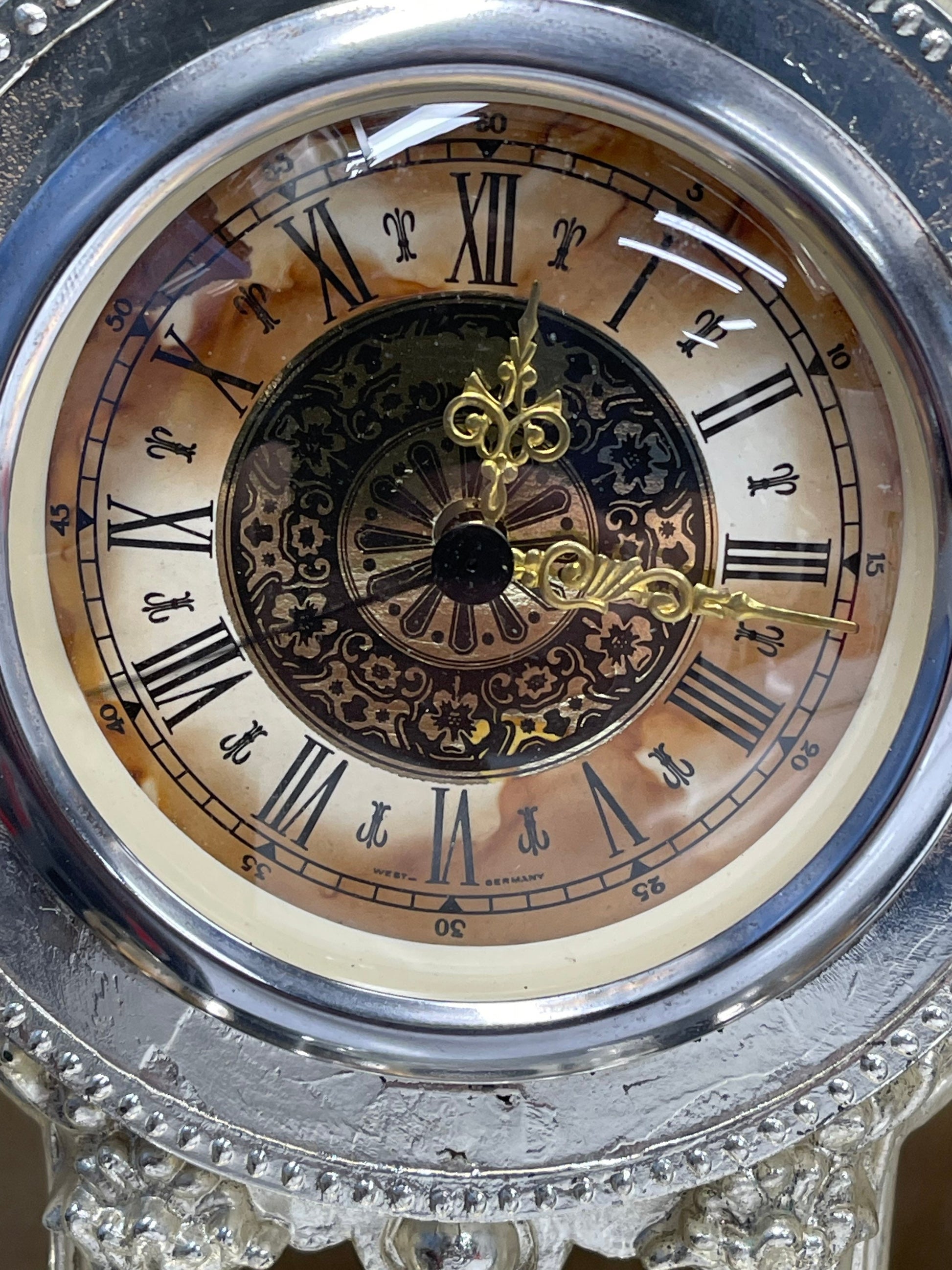 GADA Ormolu Cast Baroque Candelabra & Clock Set