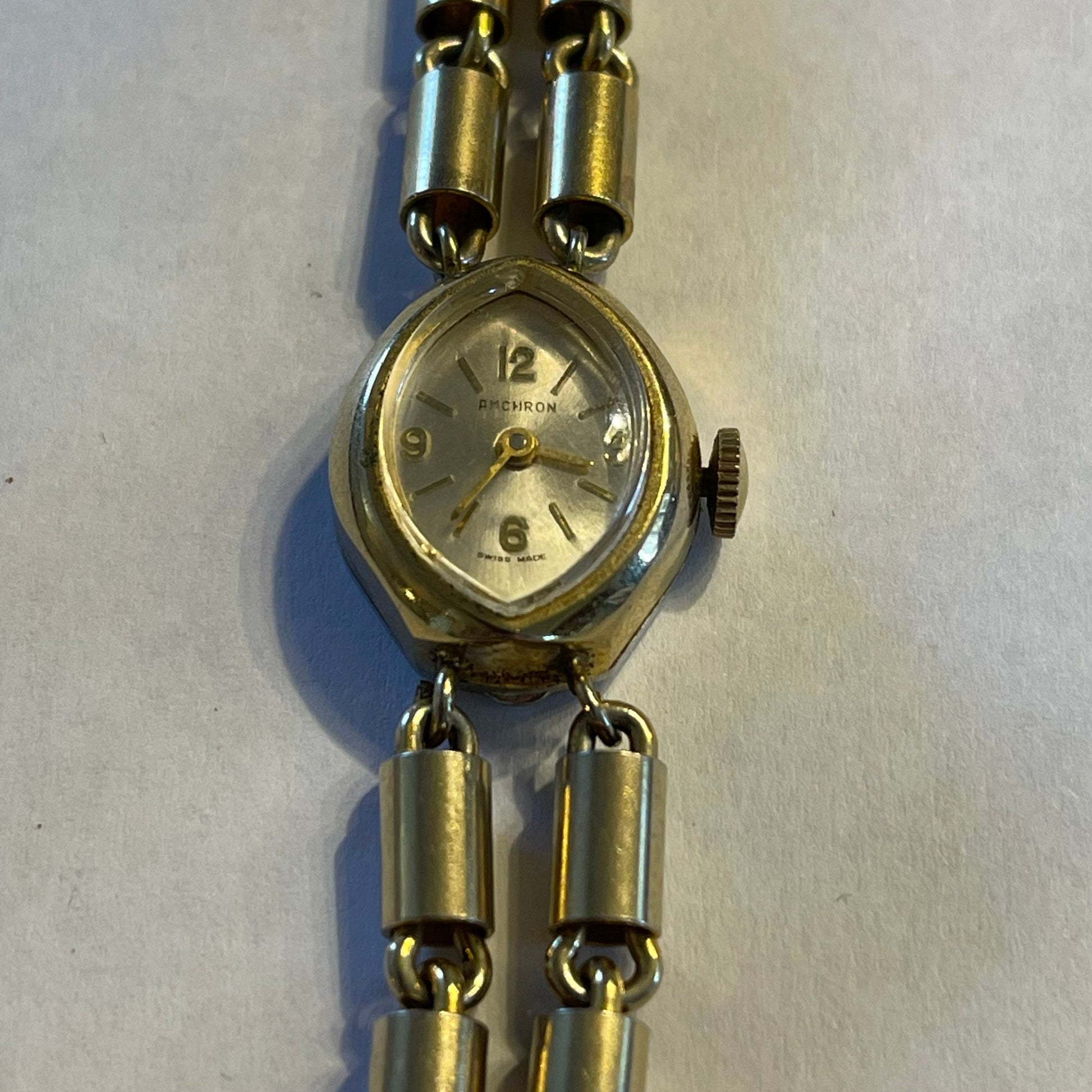 Vintage AMCHRON Swiss Made Gold Watch