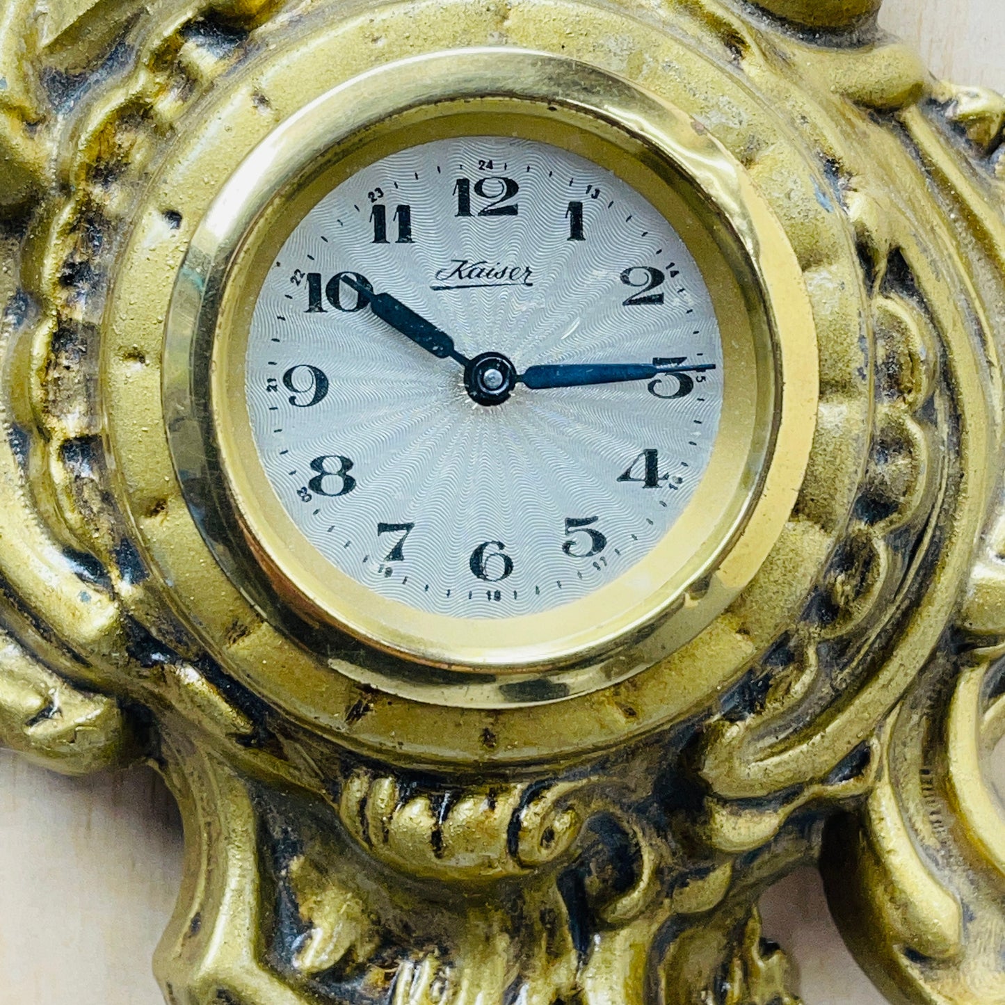 Vintage German Kaiser Gilt Framed Wall Cartel Clock