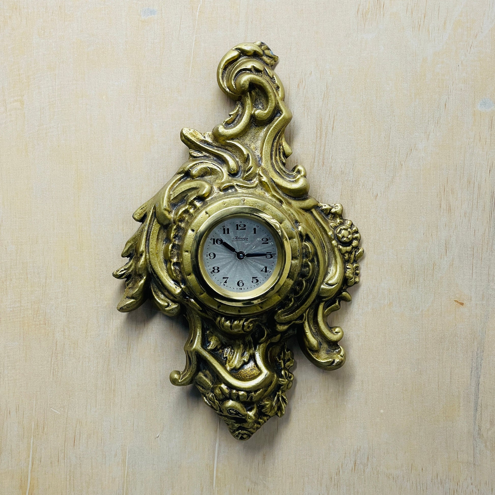 Vintage German Kaiser Gilt Framed Wall Cartel Clock