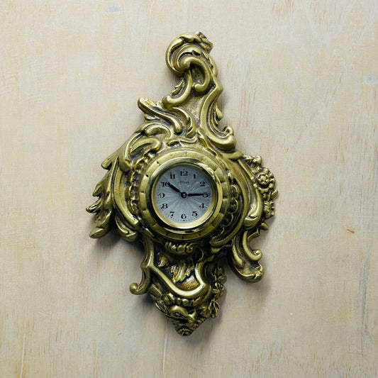 Vintage German Kaiser Gilt Framed Wall Cartel Clock