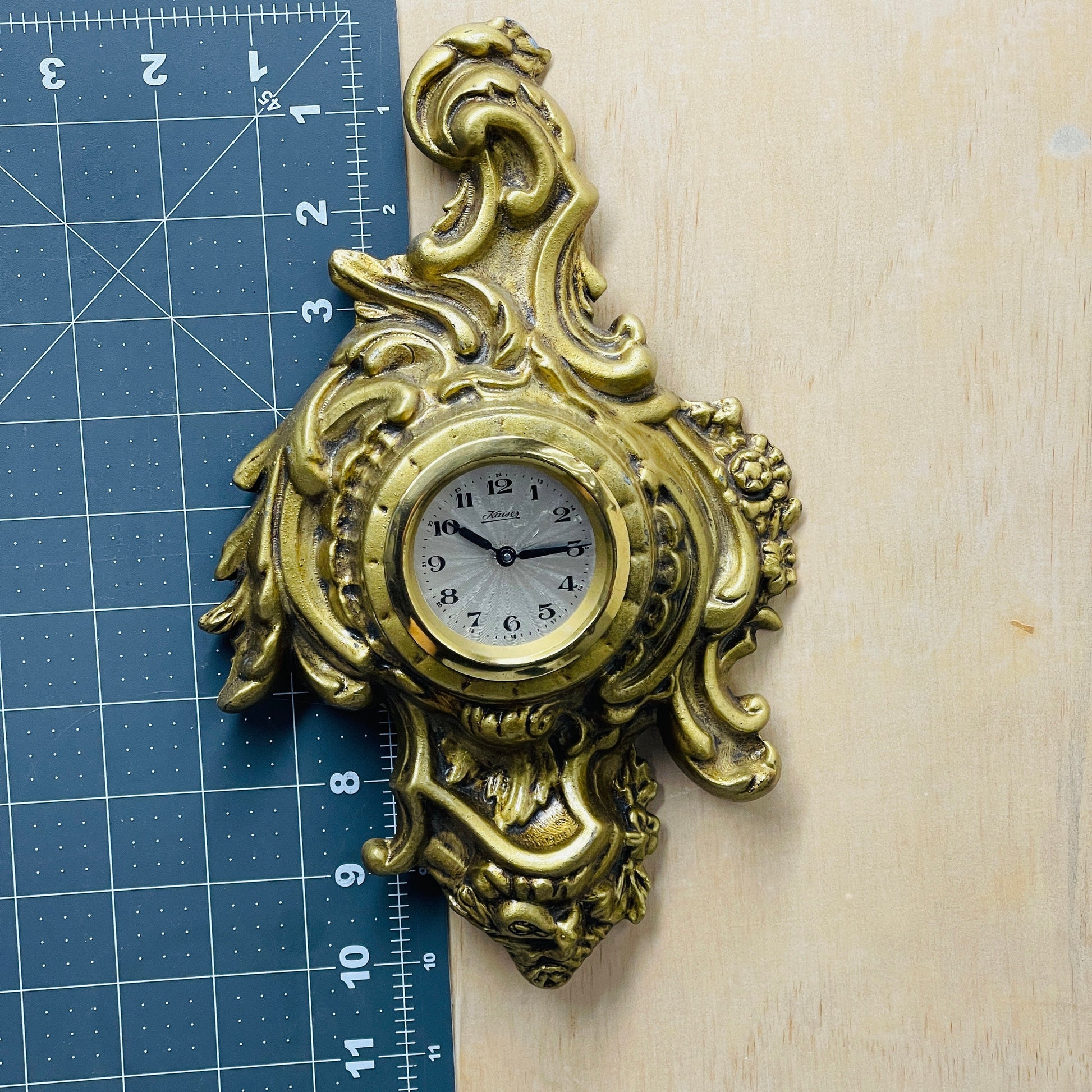 Vintage German Kaiser Gilt Framed Wall Cartel Clock