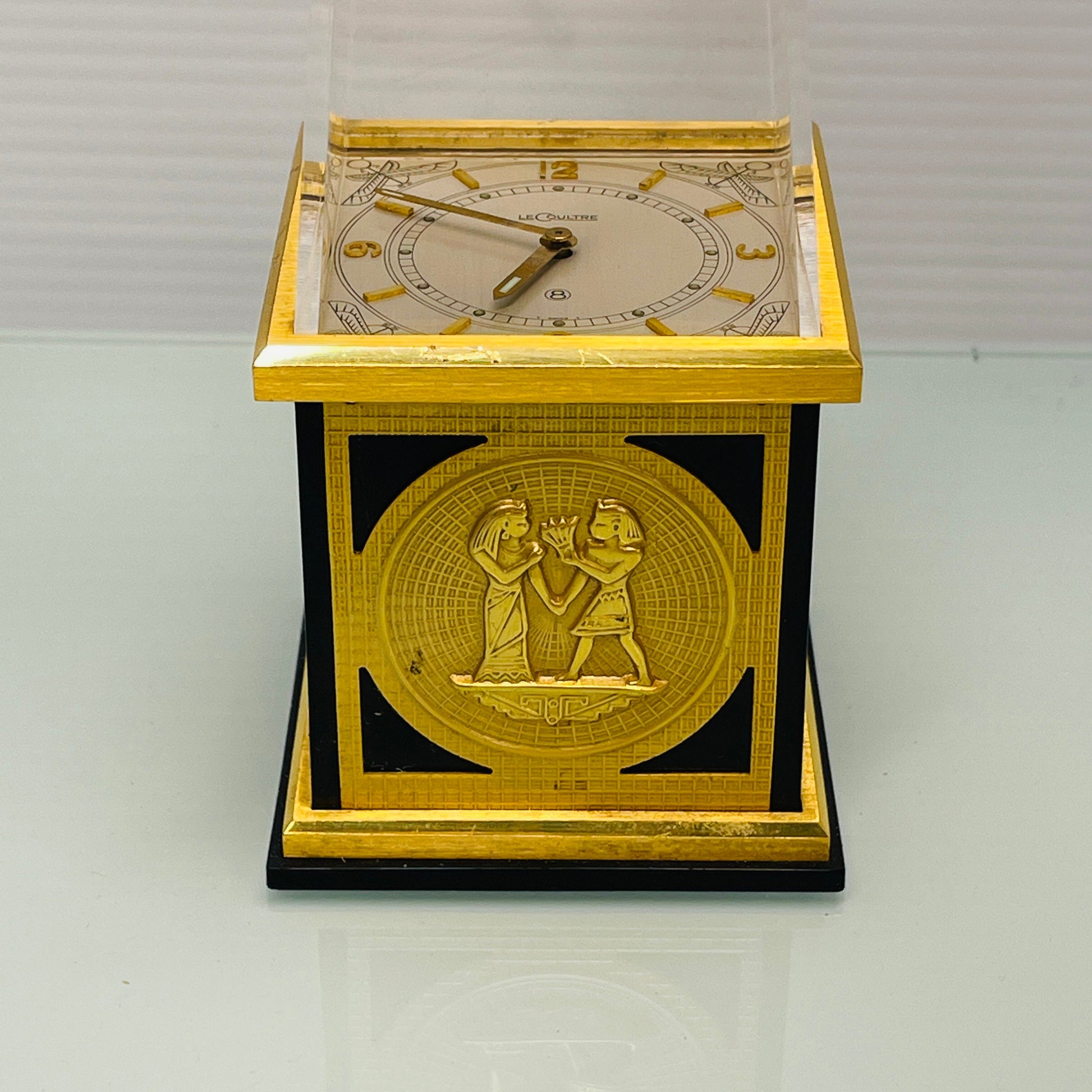 Jaeger LeCoultre Egyptian Revival Obelisque Mantle / Desk Clock