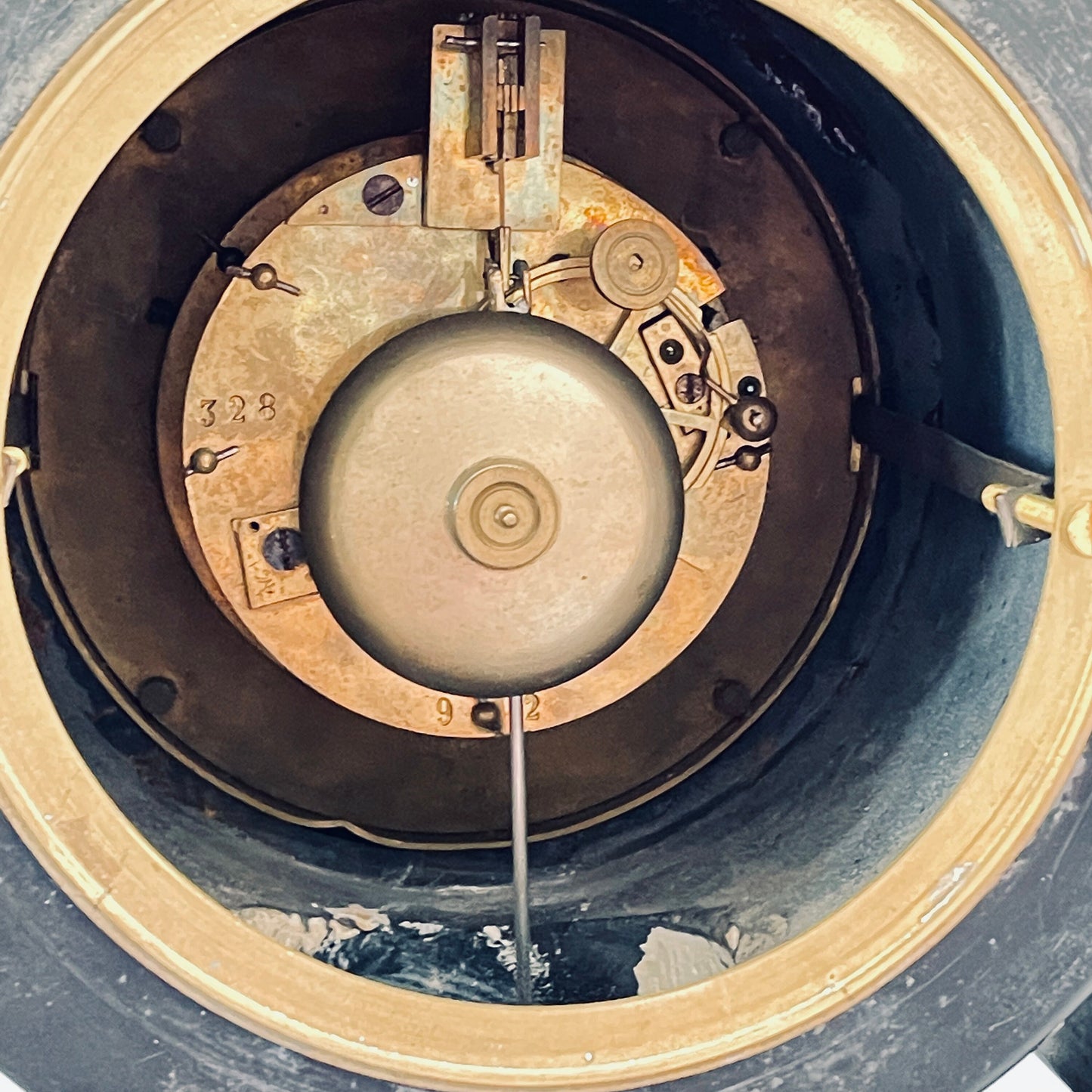 Antique Brocot & Delettrez Style Victorian 8 Day Black Slate Clock Set