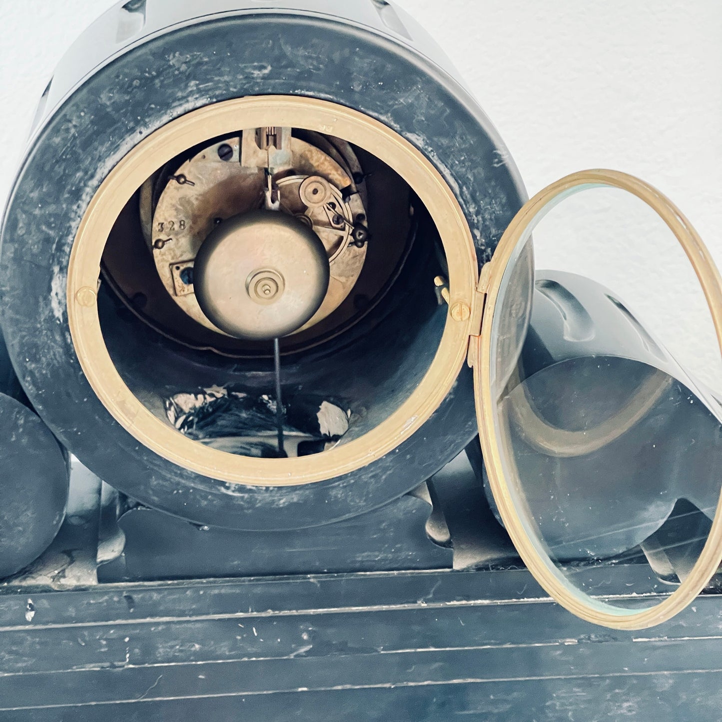 Antique Brocot & Delettrez Style Victorian 8 Day Black Slate Clock Set