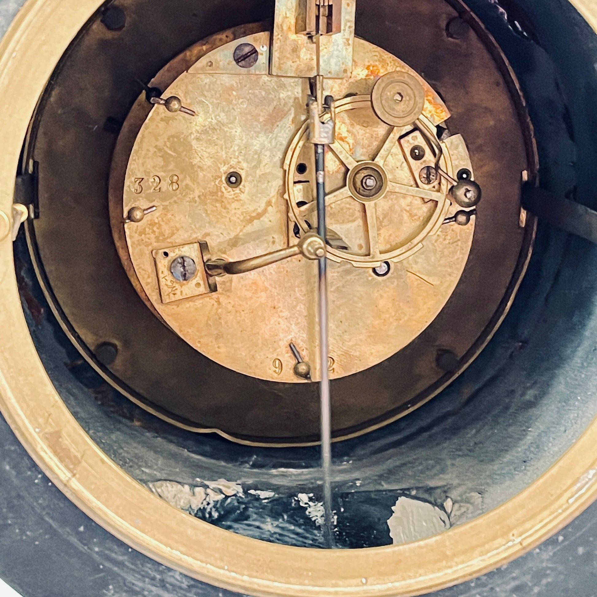 Antique Brocot & Delettrez Style Victorian 8 Day Black Slate Clock Set