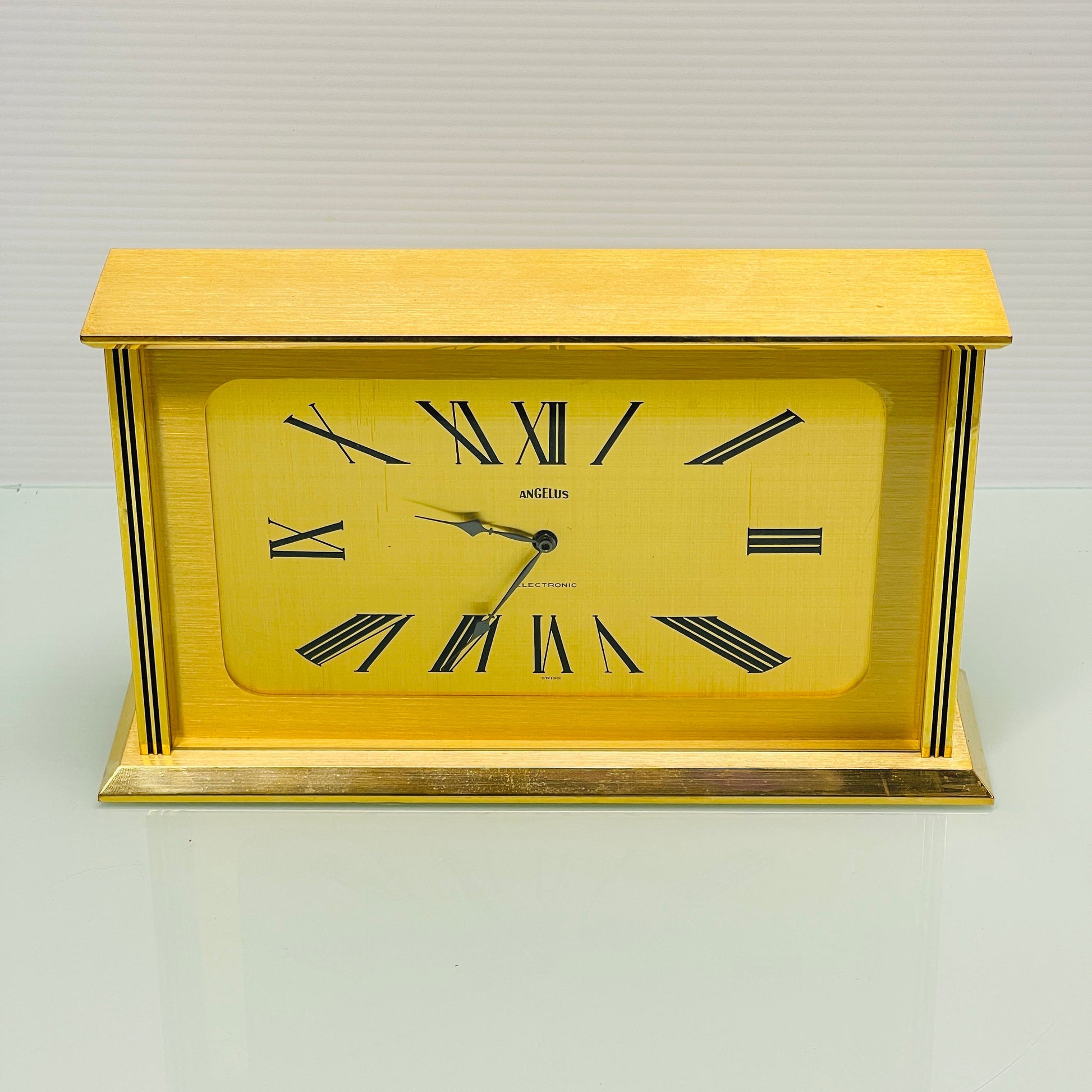 Angelus Gold Mantle Clock - Swiss Case - battery movement