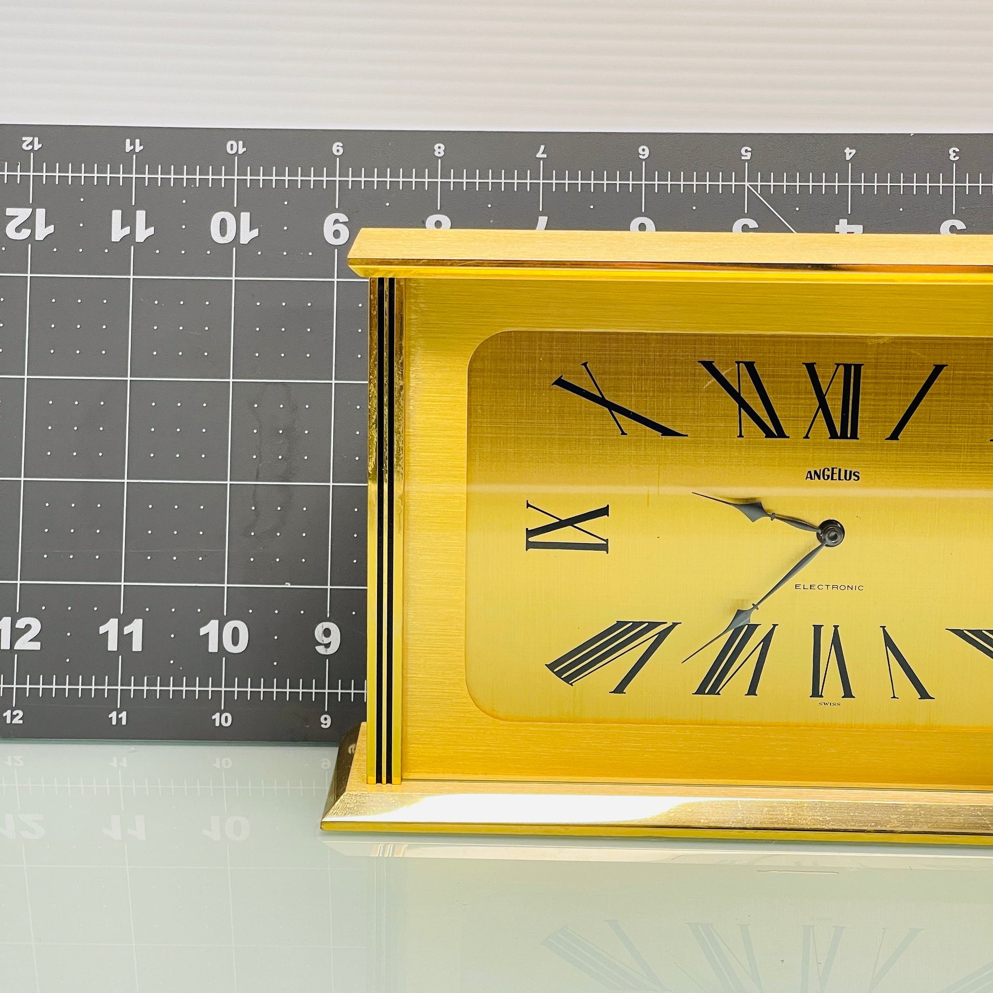 Angelus Gold Mantle Clock - Swiss Case - battery movement