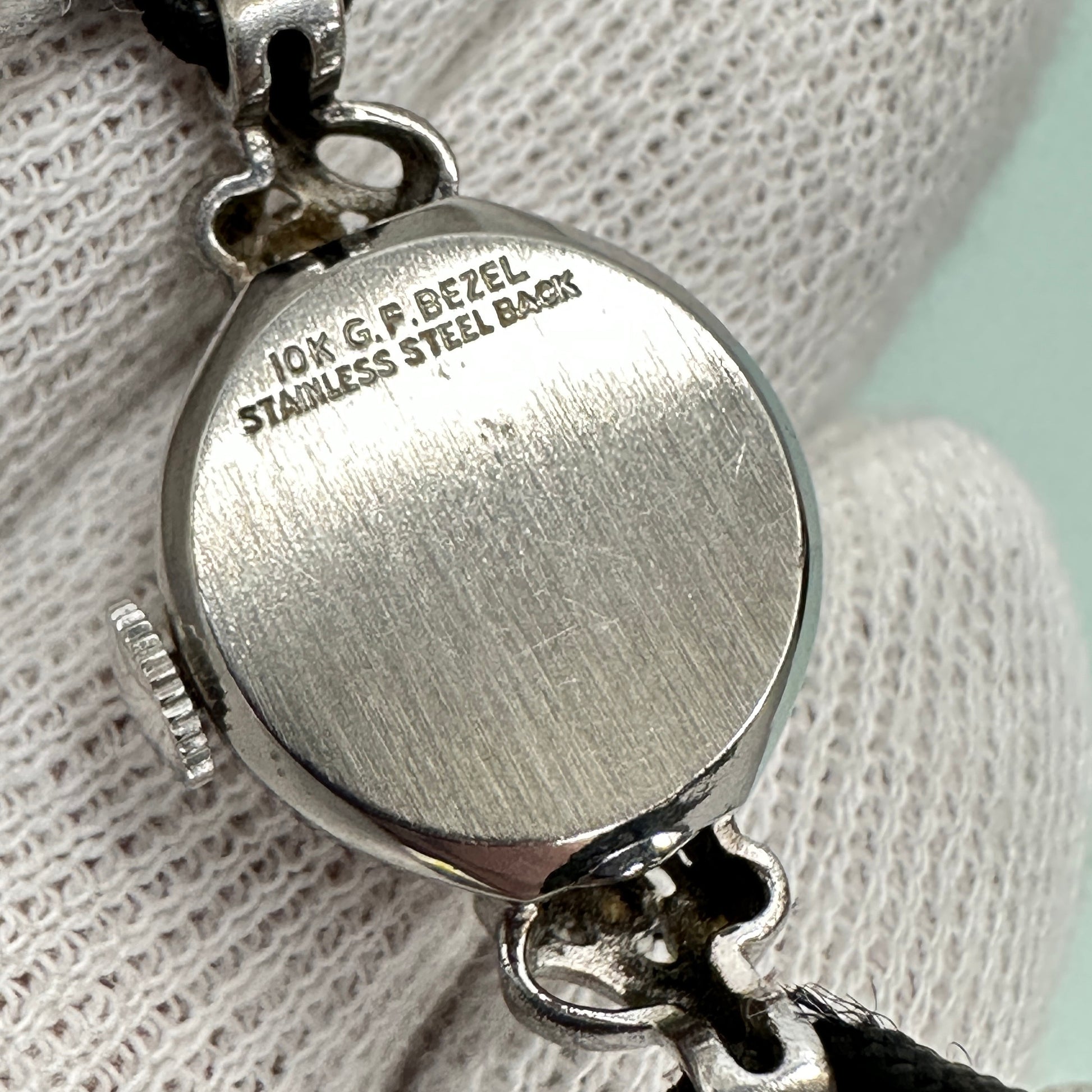 Antique Ladies Elgin Cocktail 10k White Gold Plated Watch with Diamonds