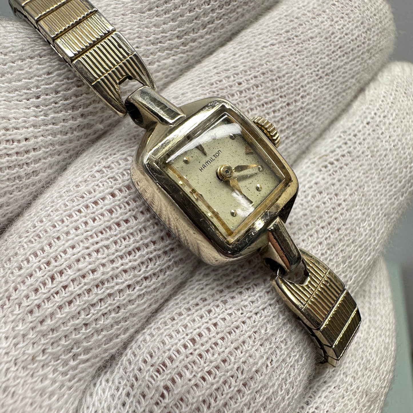 Antique Hamilton Swiss Cocktail 10k Gold Watch with 17 Jewels