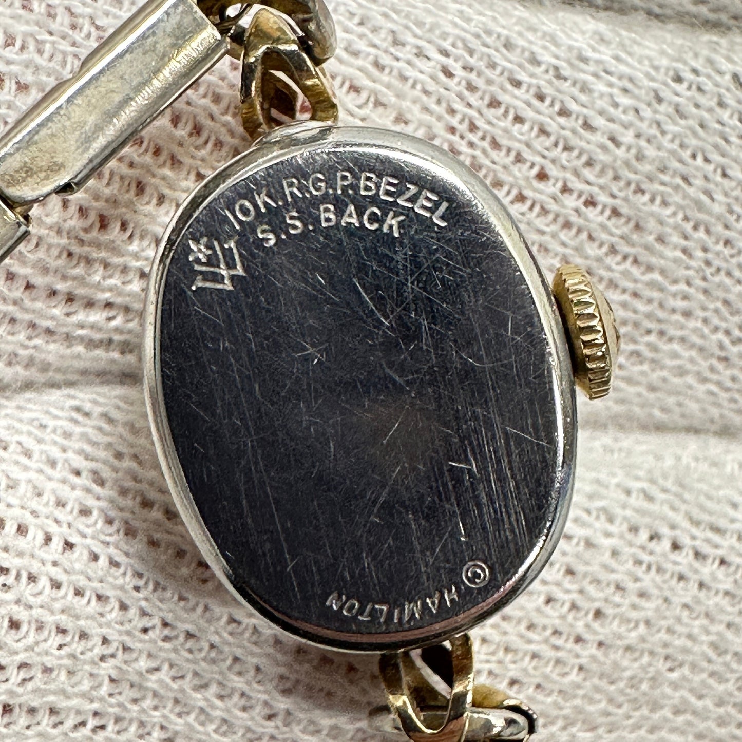 Antique Hamilton Swiss Cocktail 10k Gold Watch with 17 Jewels