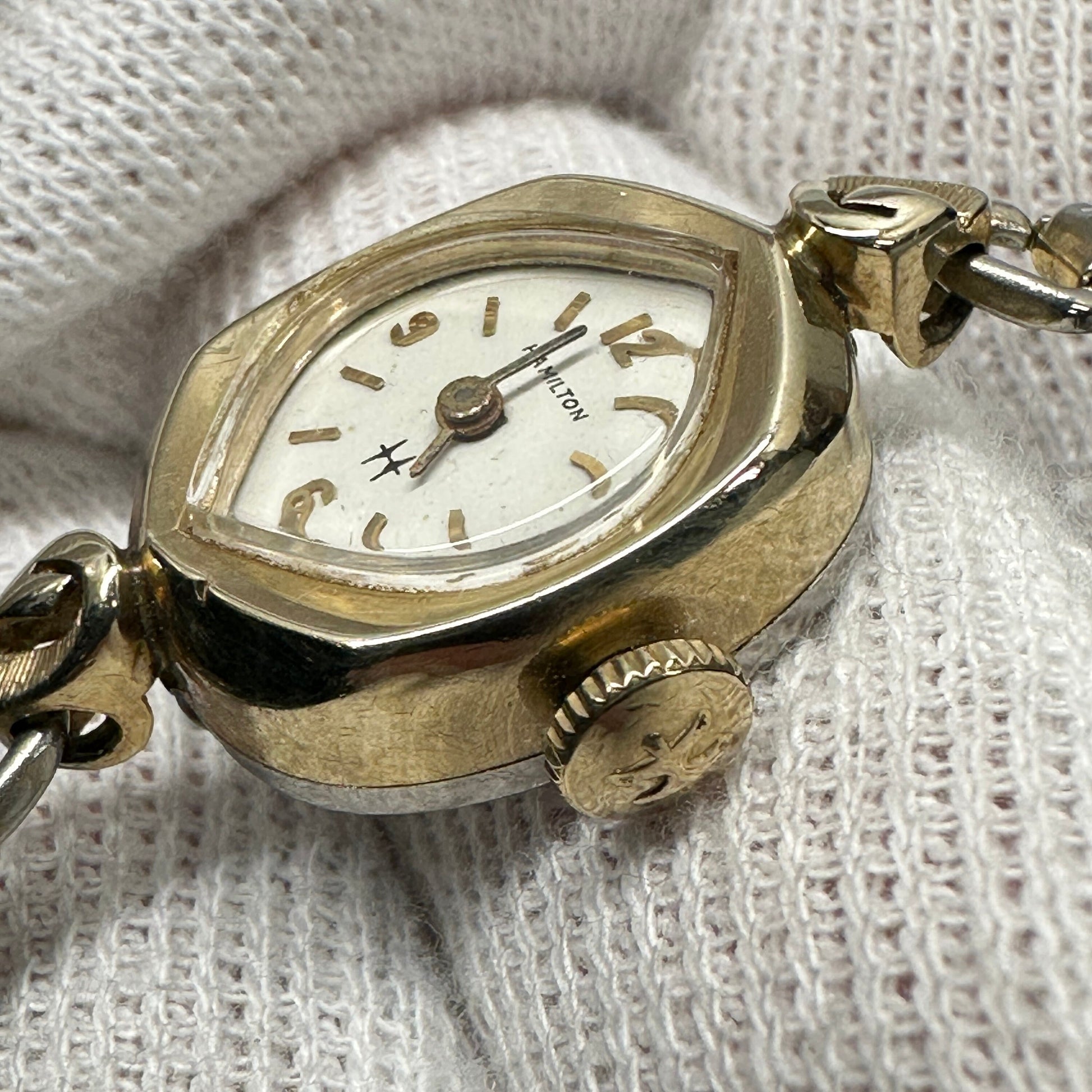 Antique Hamilton Swiss Cocktail 10k Gold Watch with 17 Jewels