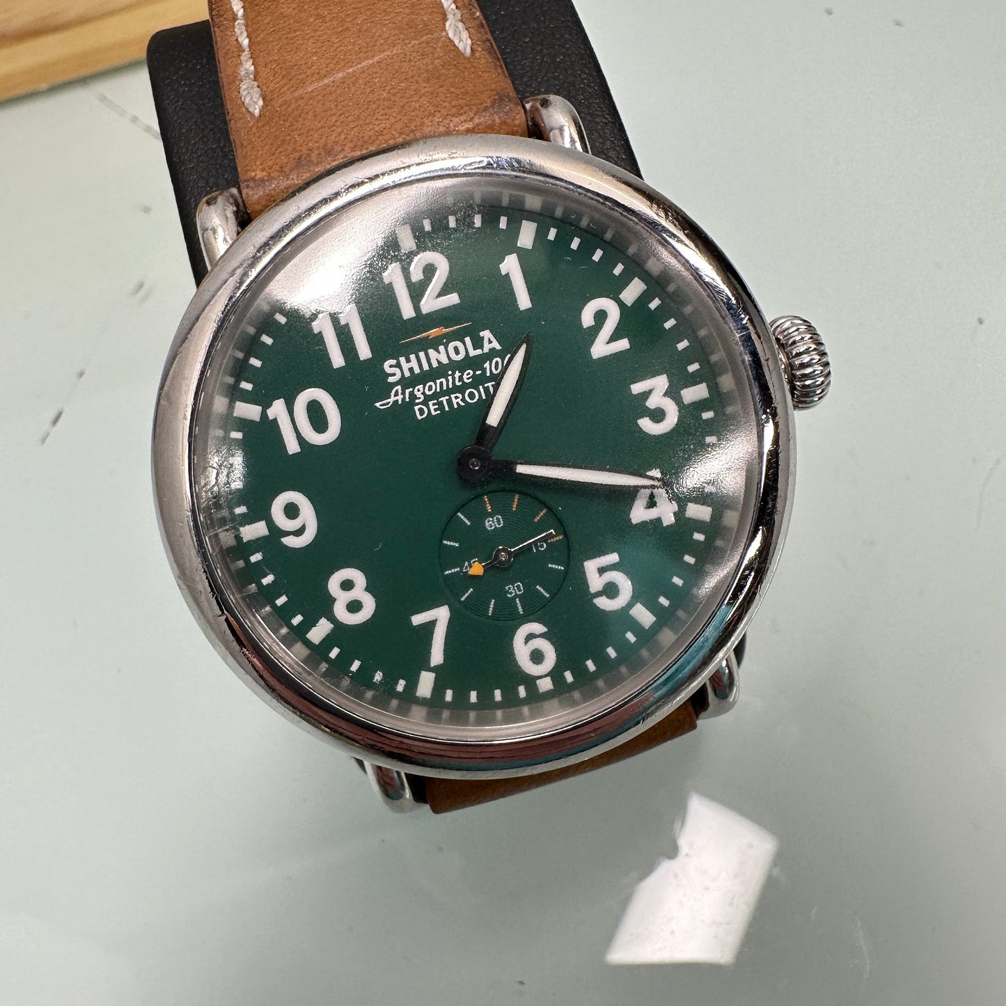 Shinola Runwell Argonite 1069 Watch with Green Dial
