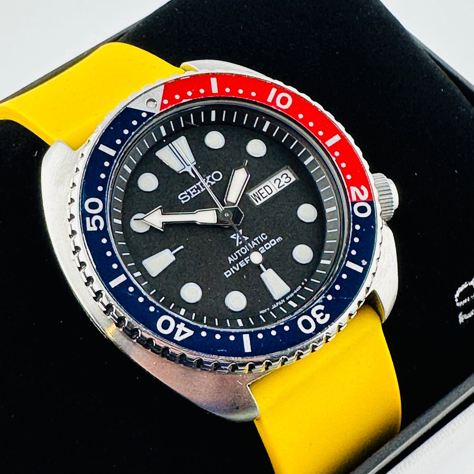 Seiko Prospex Diver's 200m Automatic 45mm Turtle Watch with Archer brand Silicone Strap