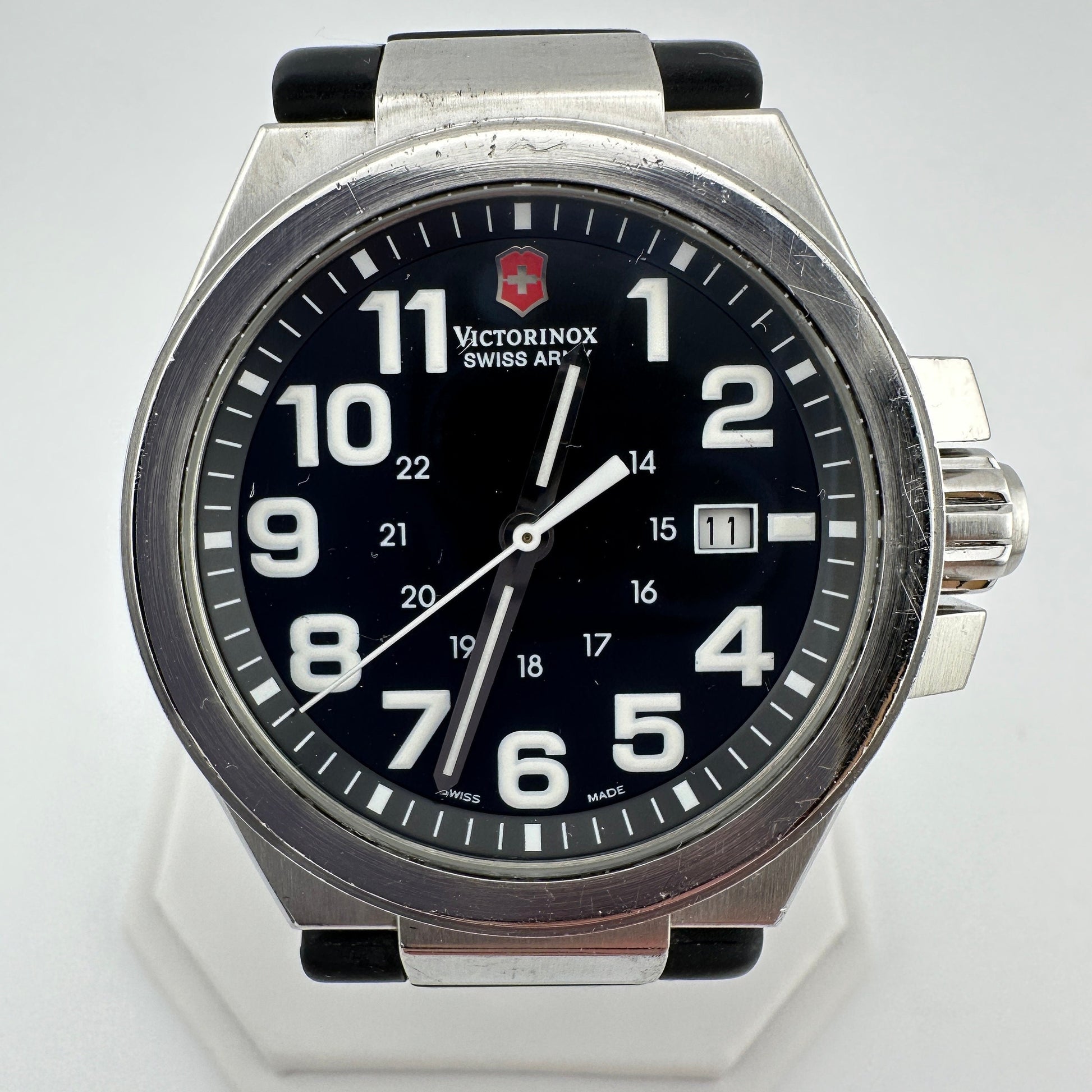 Rare Swiss Army Victorinox Convoy 46mm Quartz Watch with Swiss Made Band