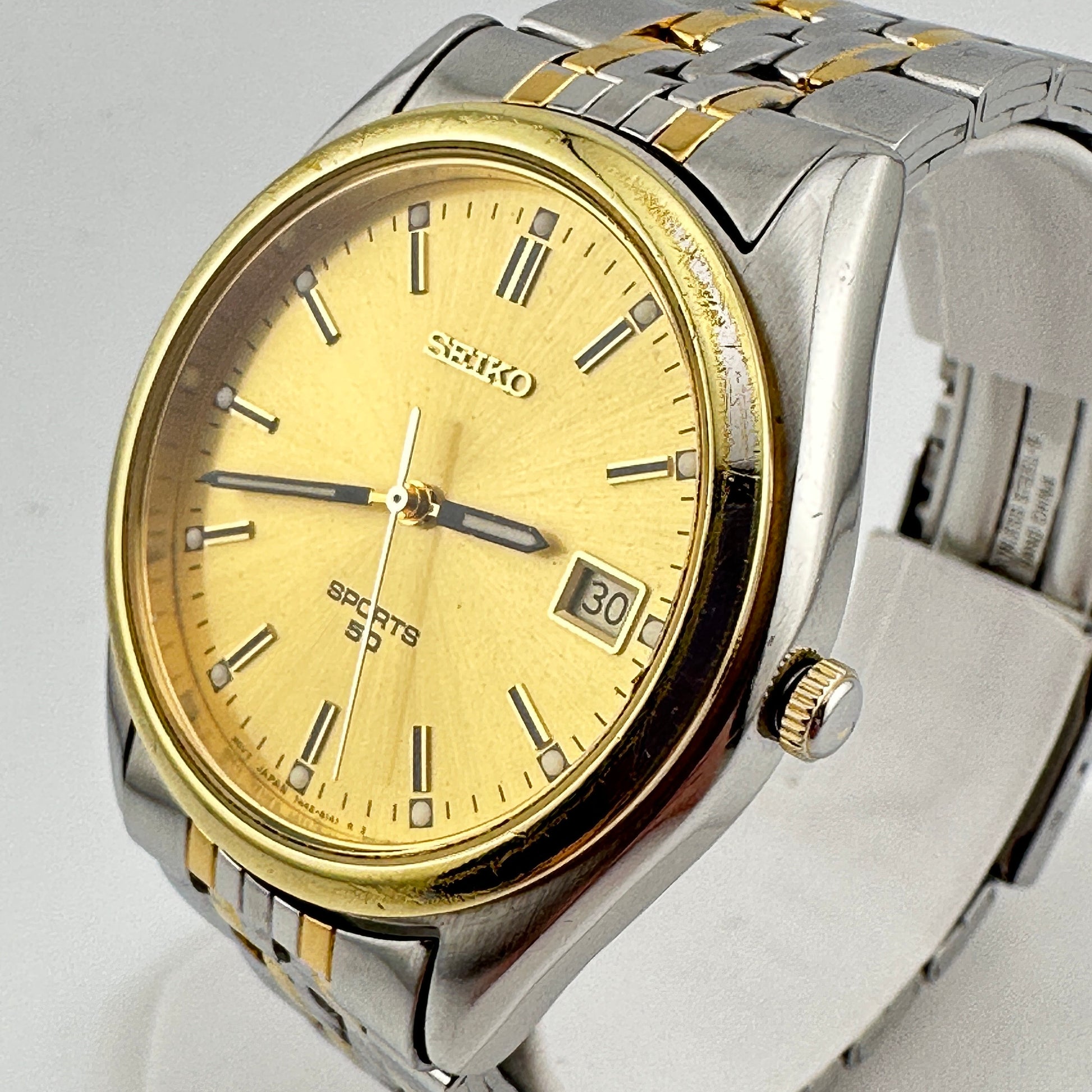 Seiko Sport 50 Two Tone Stainless Steel 37mm Watch c. May 1999