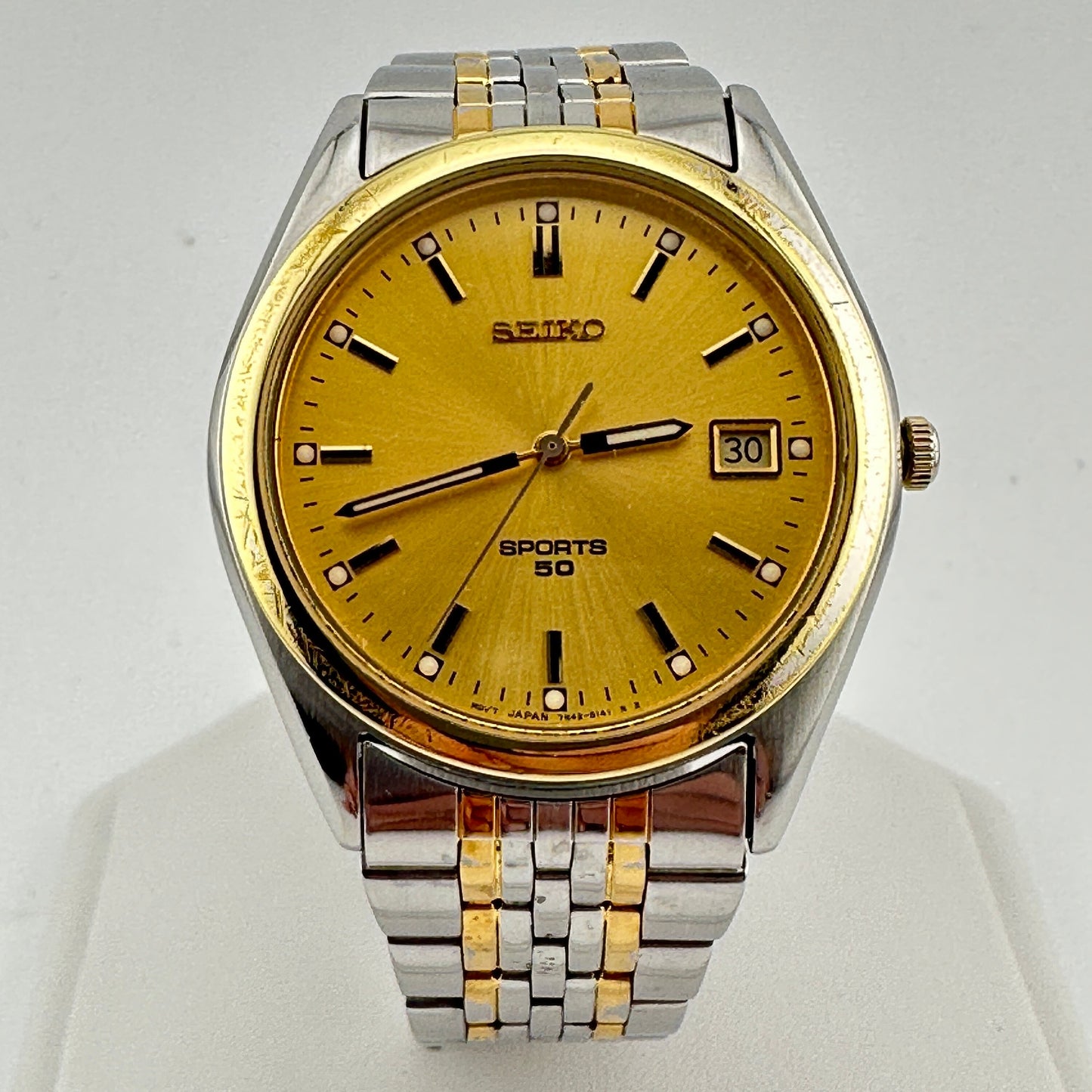 Seiko Sport 50 Two Tone Stainless Steel 37mm Watch c. May 1999