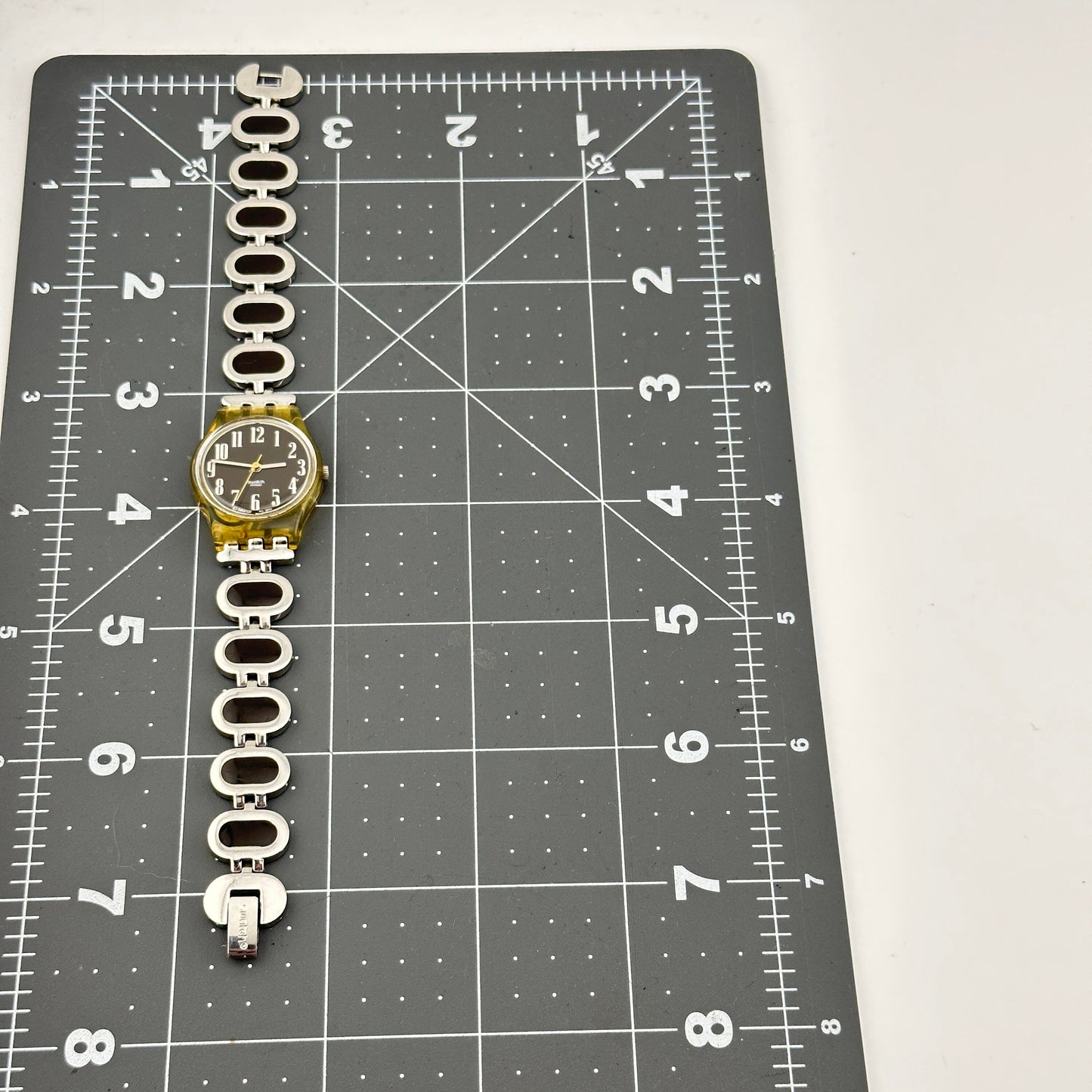 Swatch 2002 Clear, Steel & Black 25mm Ladies Watch