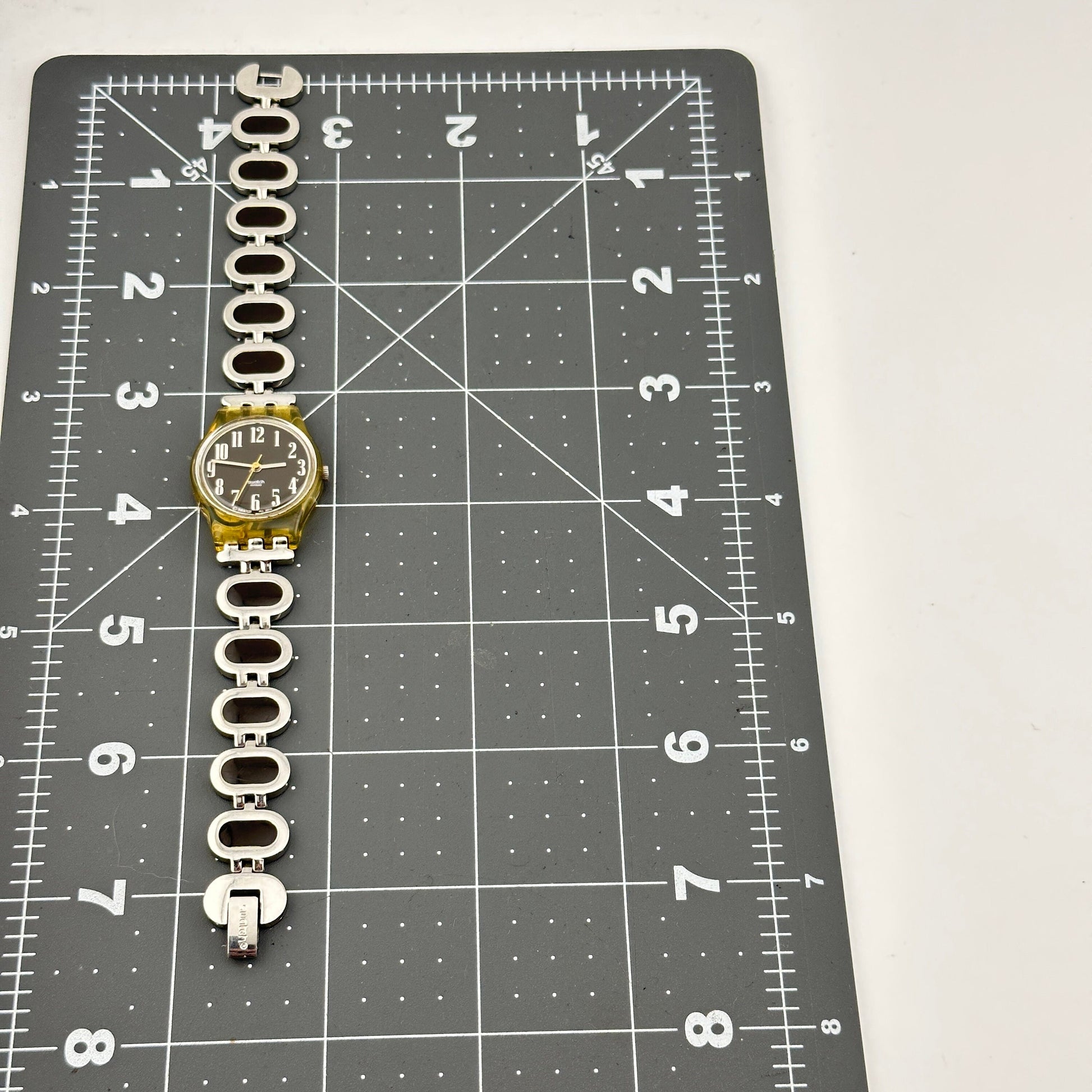 Swatch 2002 Clear, Steel & Black 25mm Ladies Watch