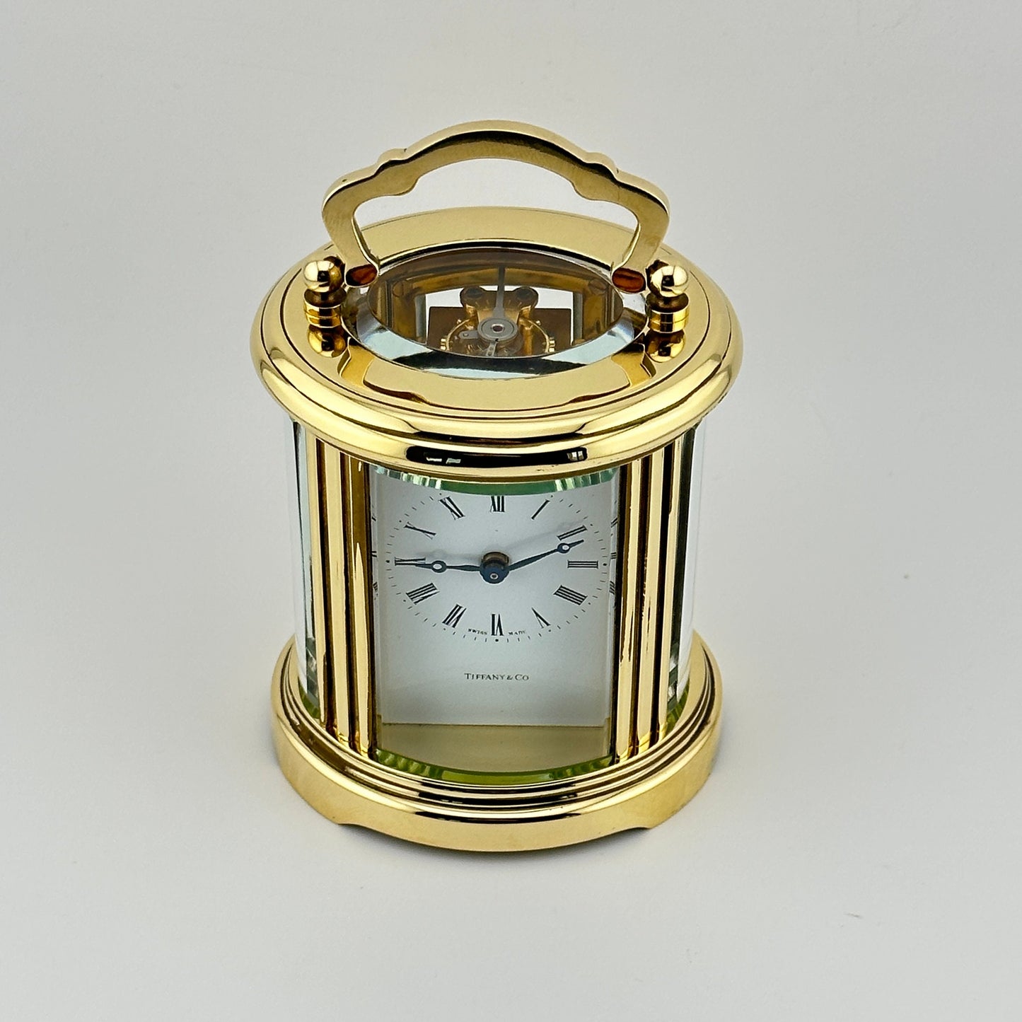 Tiffany & Co. Swiss Made Ovale "Officer's" Carriage Clock by Mathew Norman of London