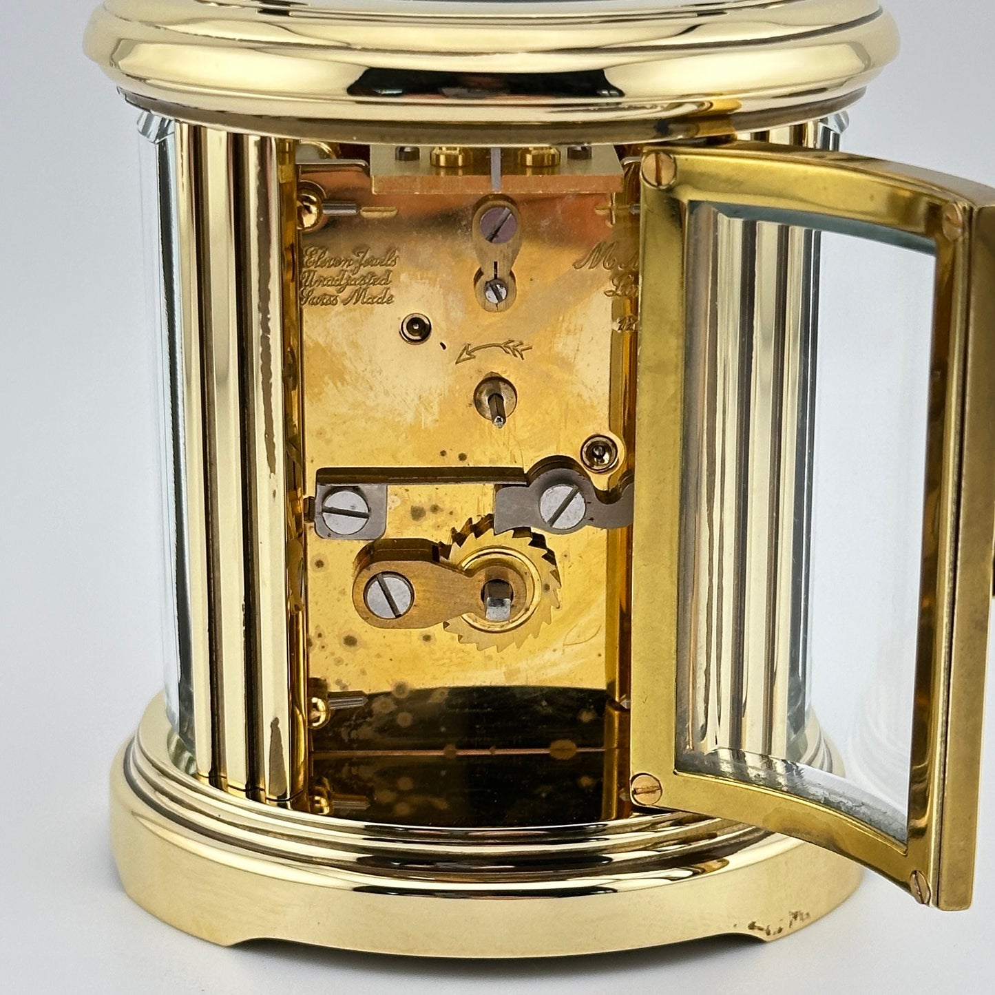 Tiffany & Co. Swiss Made Ovale "Officer's" Carriage Clock by Mathew Norman of London