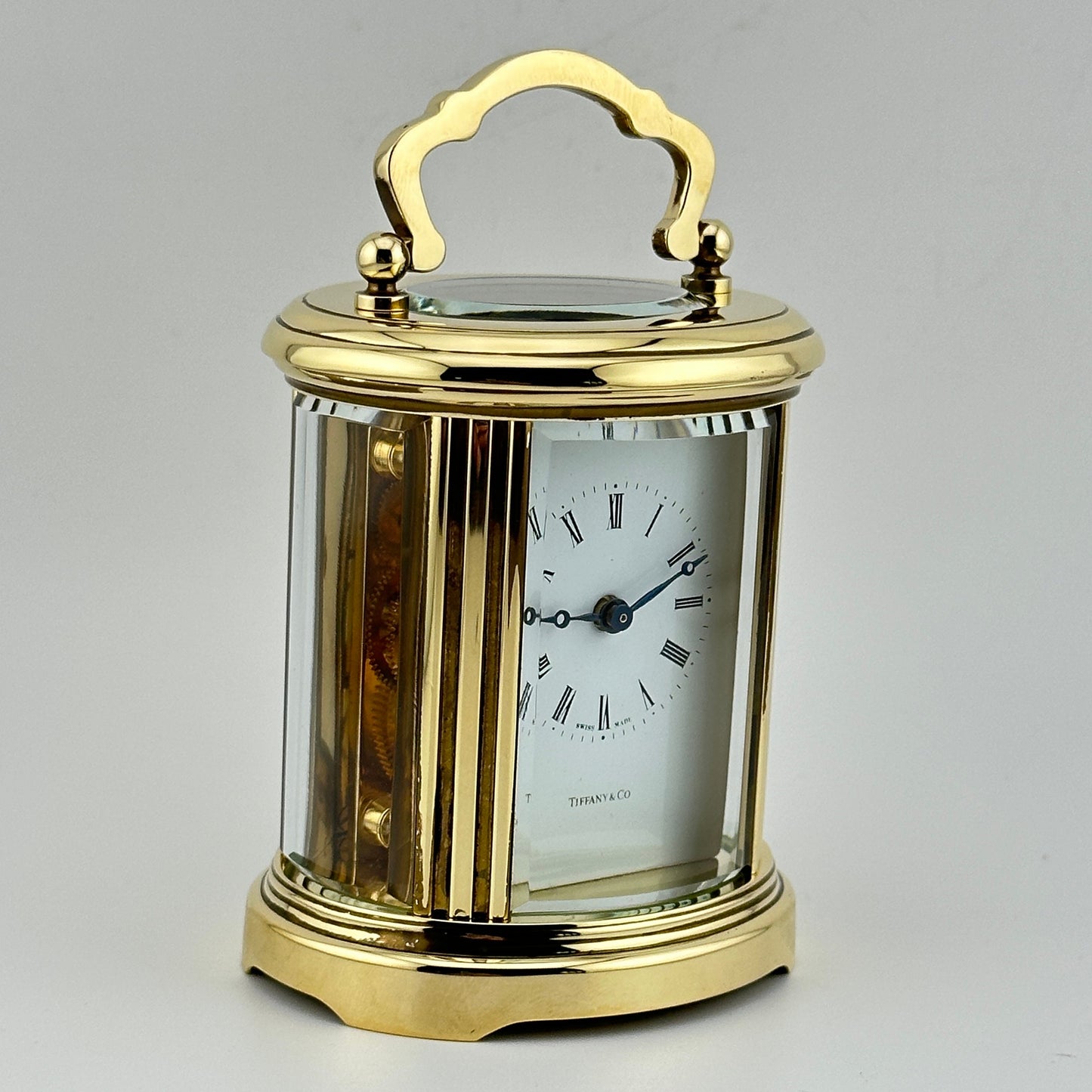 Tiffany & Co. Swiss Made Ovale "Officer's" Carriage Clock by Mathew Norman of London
