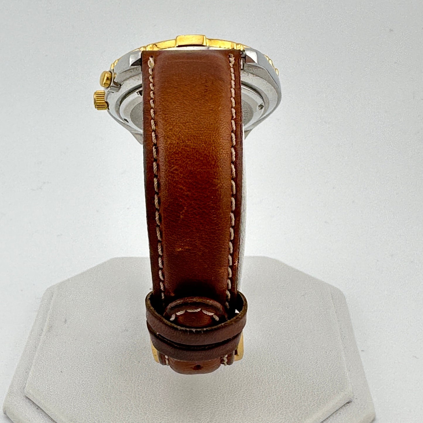 1st Gen Seiko Kinetic Stainless & Gold Trim Watch with Day and Date c.Oct 1994