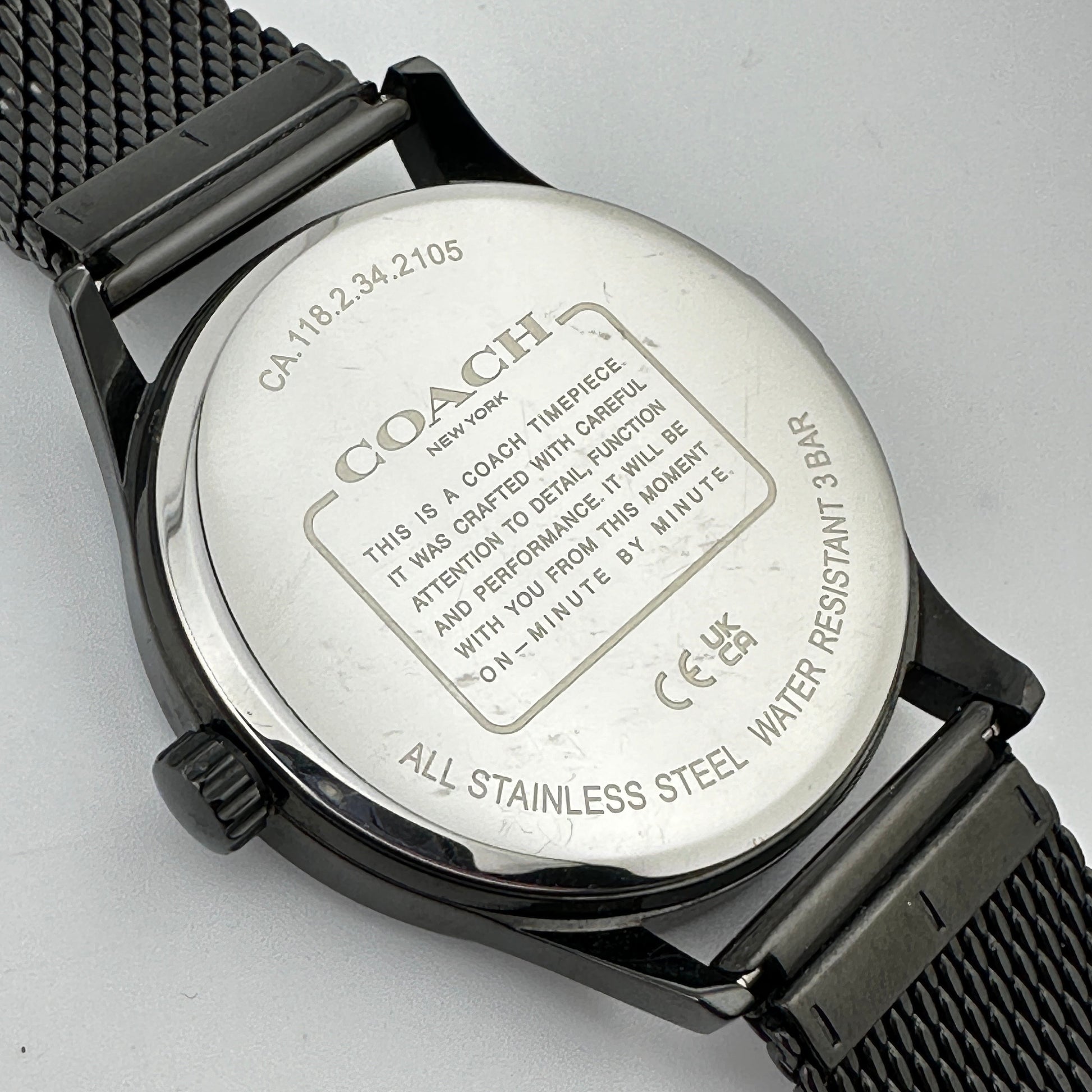 COACH Baxter Swiss Quartz 39mm Black Ionized Mens Watch