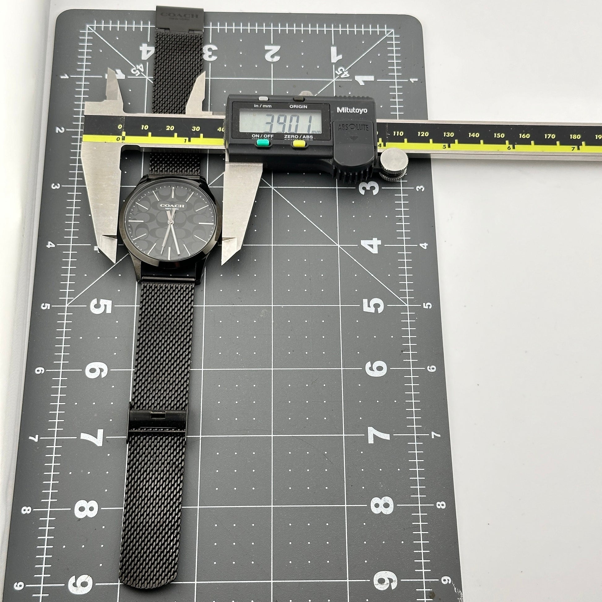 COACH Baxter Swiss Quartz 39mm Black Ionized Mens Watch