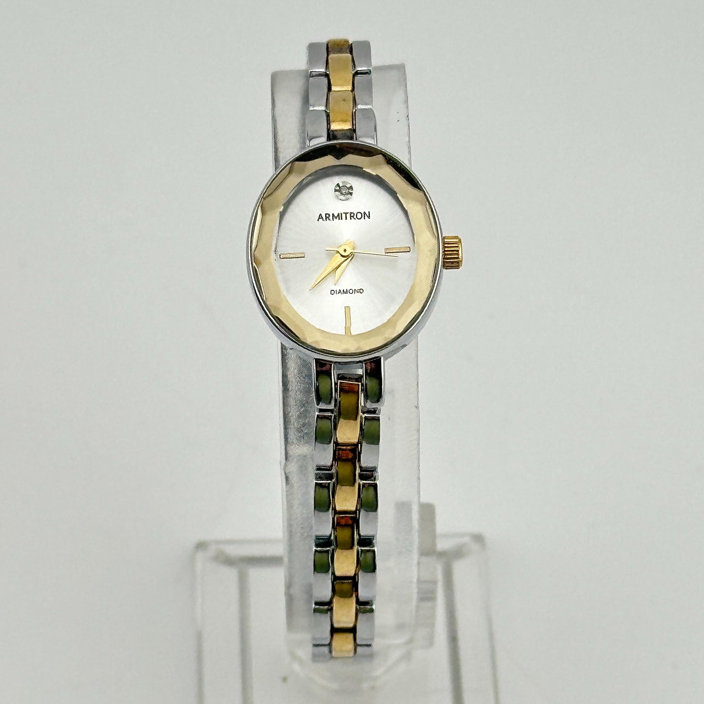 Armitron Diamond Silver and Gold 21mm Ladies Watch