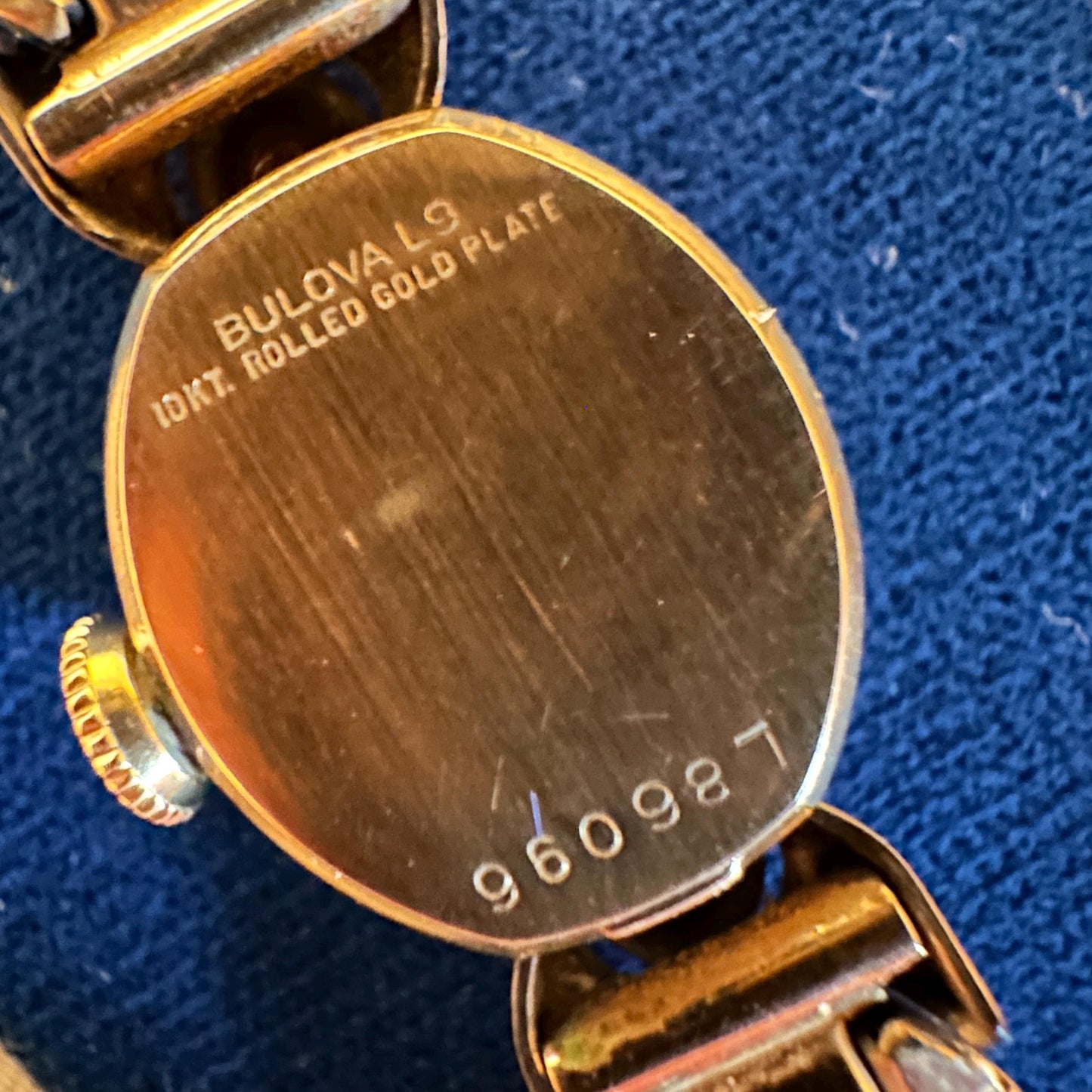 Antique Rhapsody by Bulova Swiss Cocktail 10k Rolled Gold Plate Watch with Diamonds and 23 Jewel Movement