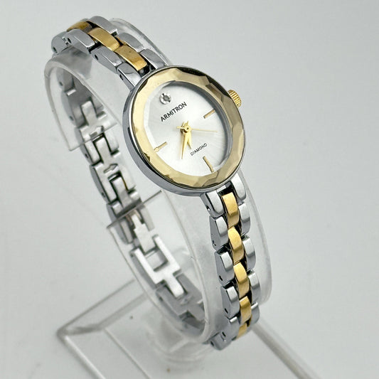 Armitron Diamond Silver and Gold 21mm Ladies Watch