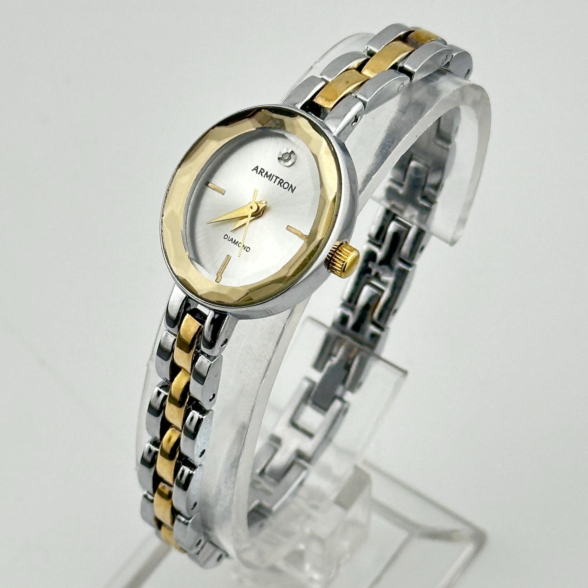 Armitron Diamond Silver and Gold 21mm Ladies Watch