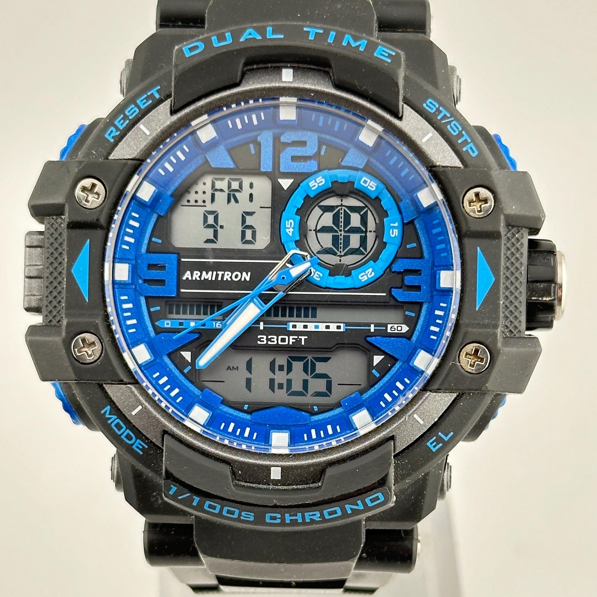 Armitron Pro Sport Dual Time Analog/Digital Chronograph 52mm Mens Watch