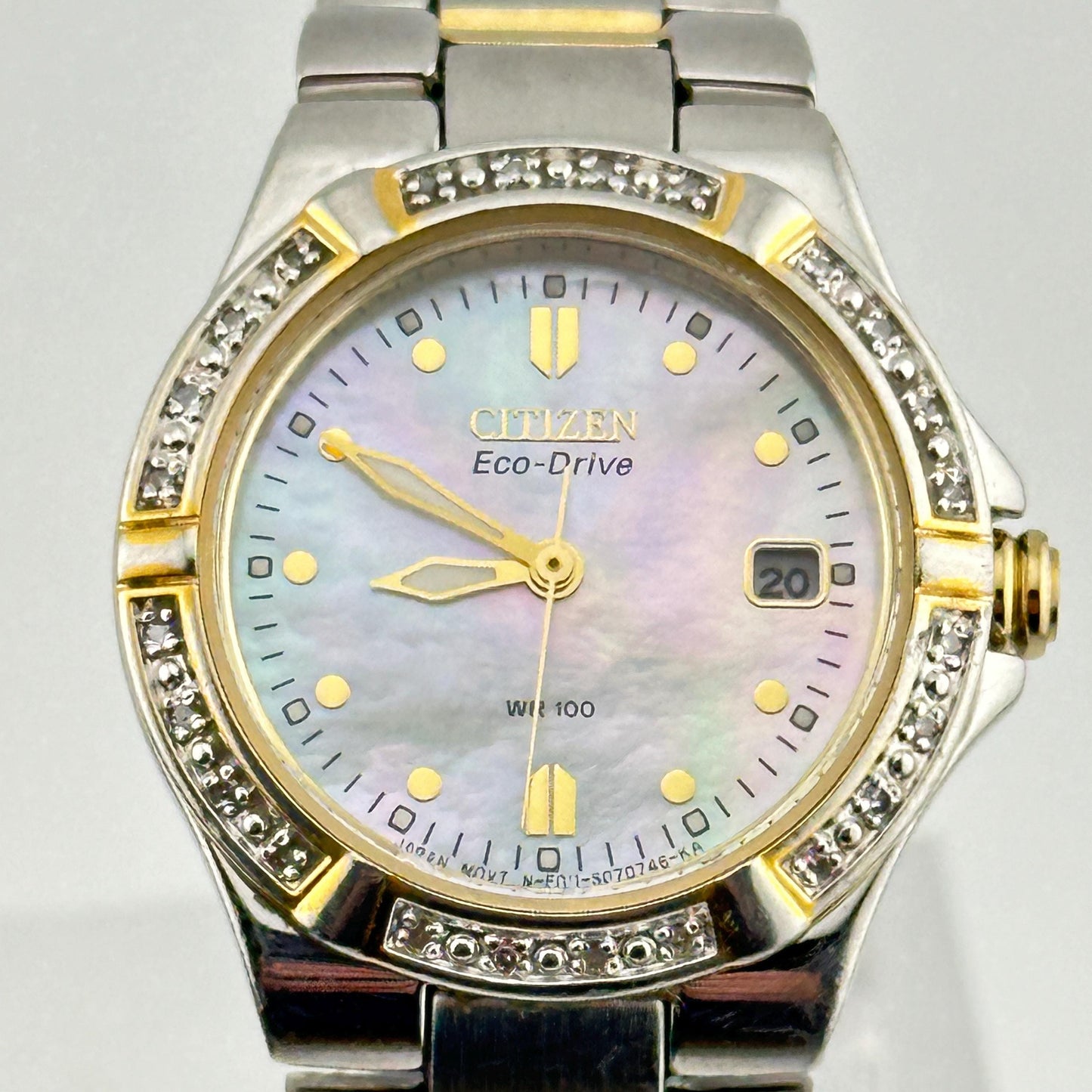 Citizen Eco-Drive 26mm Ladies Watch with Mother of Pearl Dial and Diamond Bezel