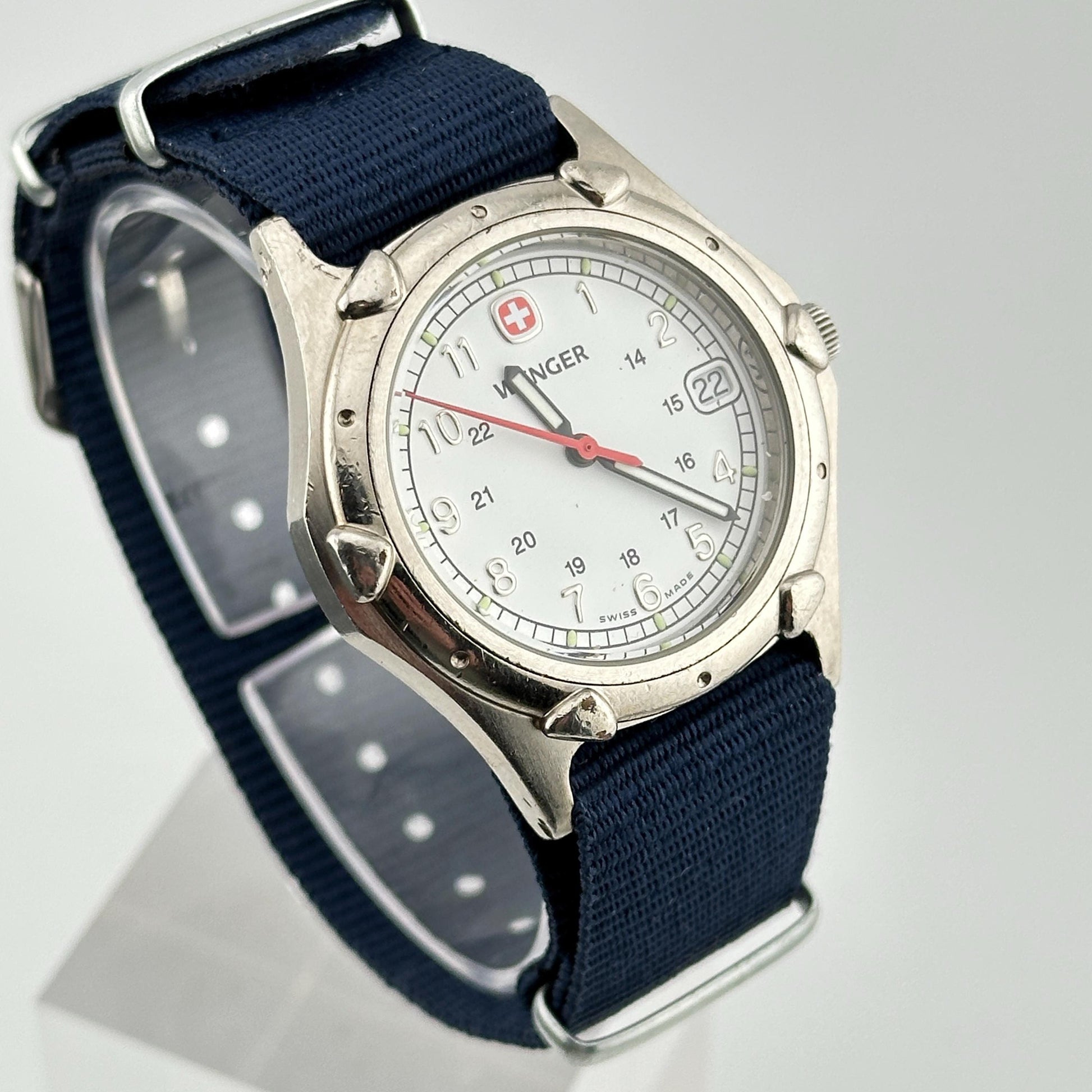 Wenger SAK Design White Dial Swiss Military 37mm Mens Watch