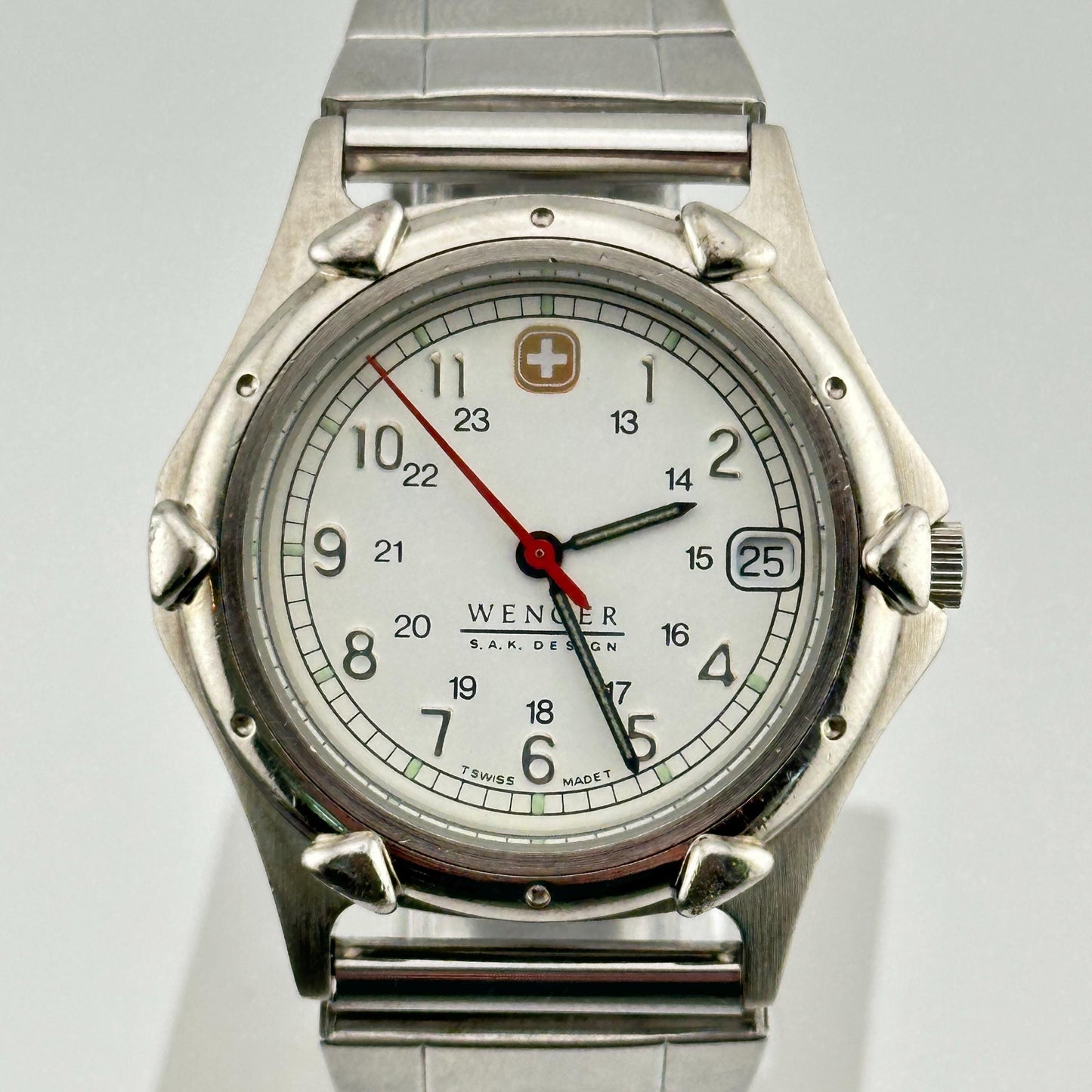 Wenger SAK Design White Dial Swiss Military 37mm Mens Watch