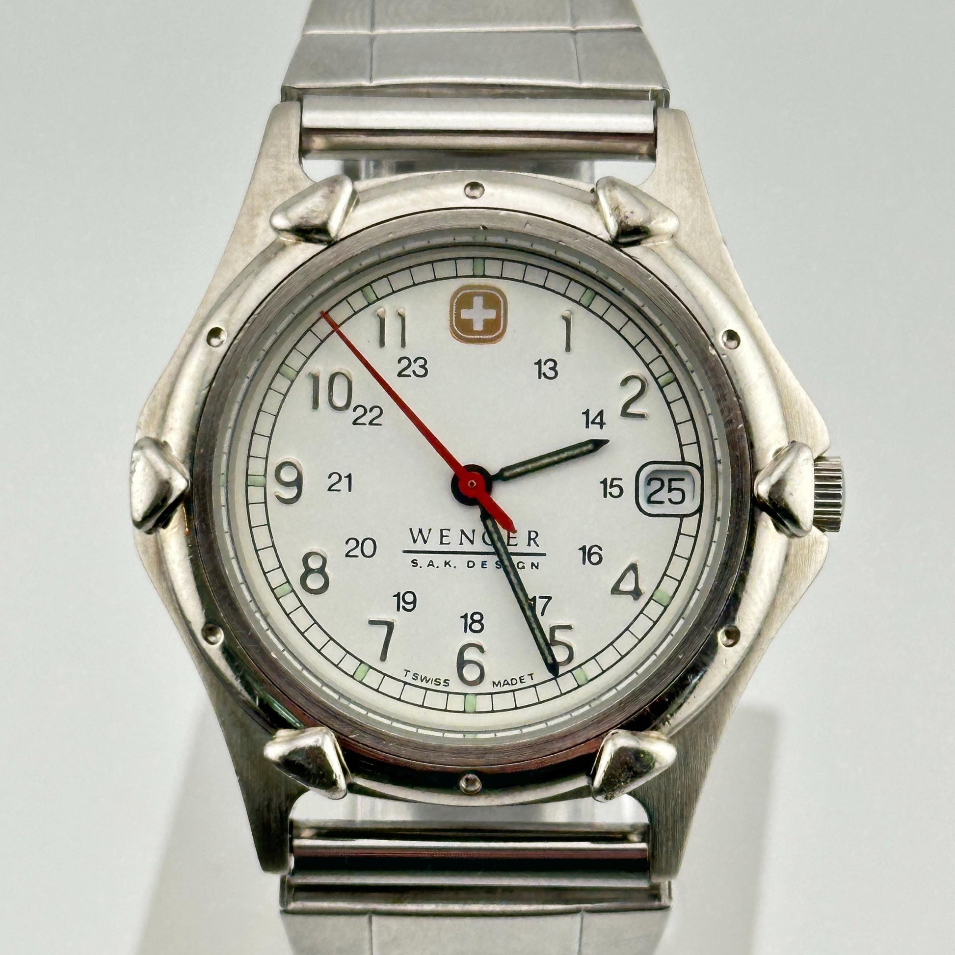 Wenger SAK Design White Dial Swiss Military 37mm Mens Watch