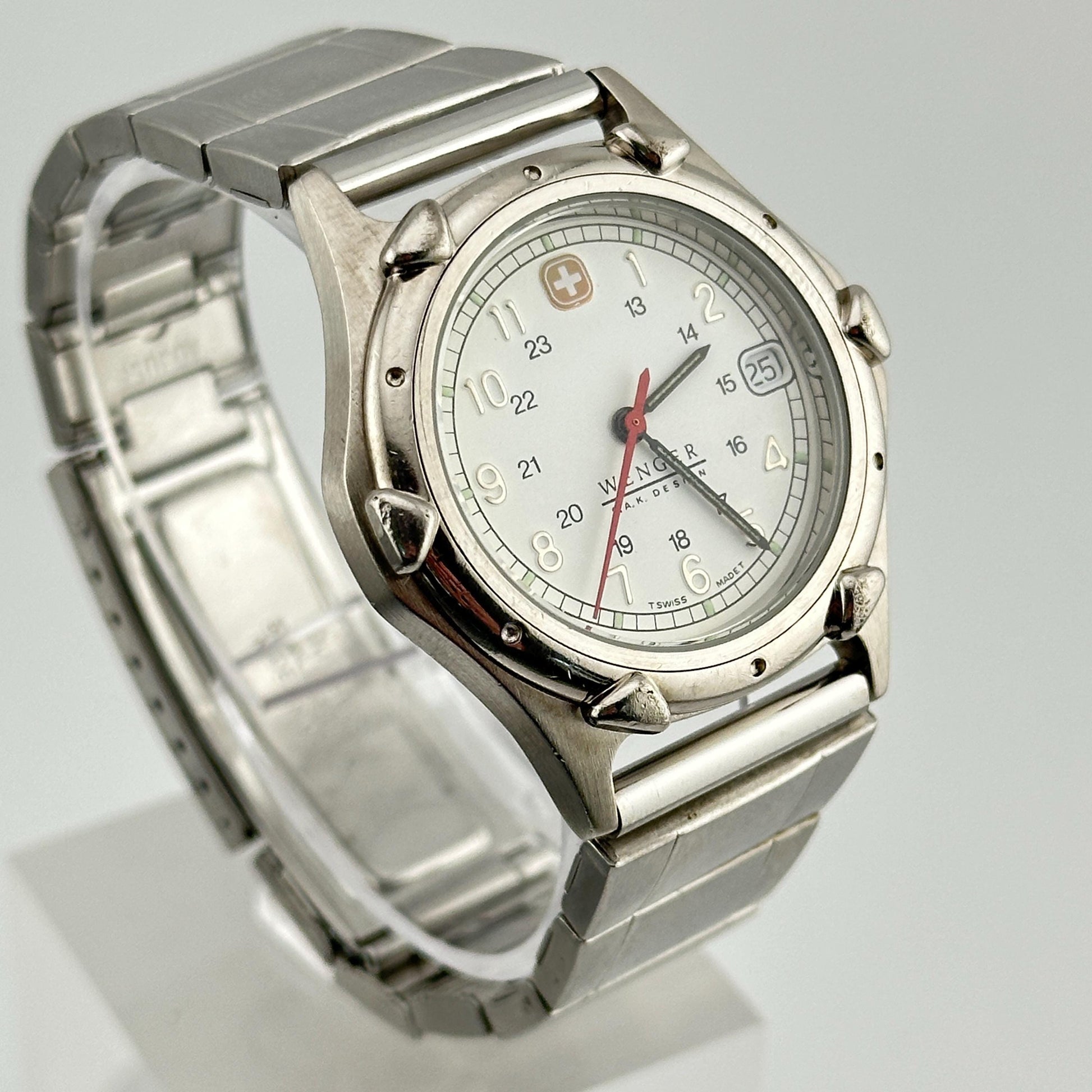 Wenger SAK Design White Dial Swiss Military 37mm Mens Watch