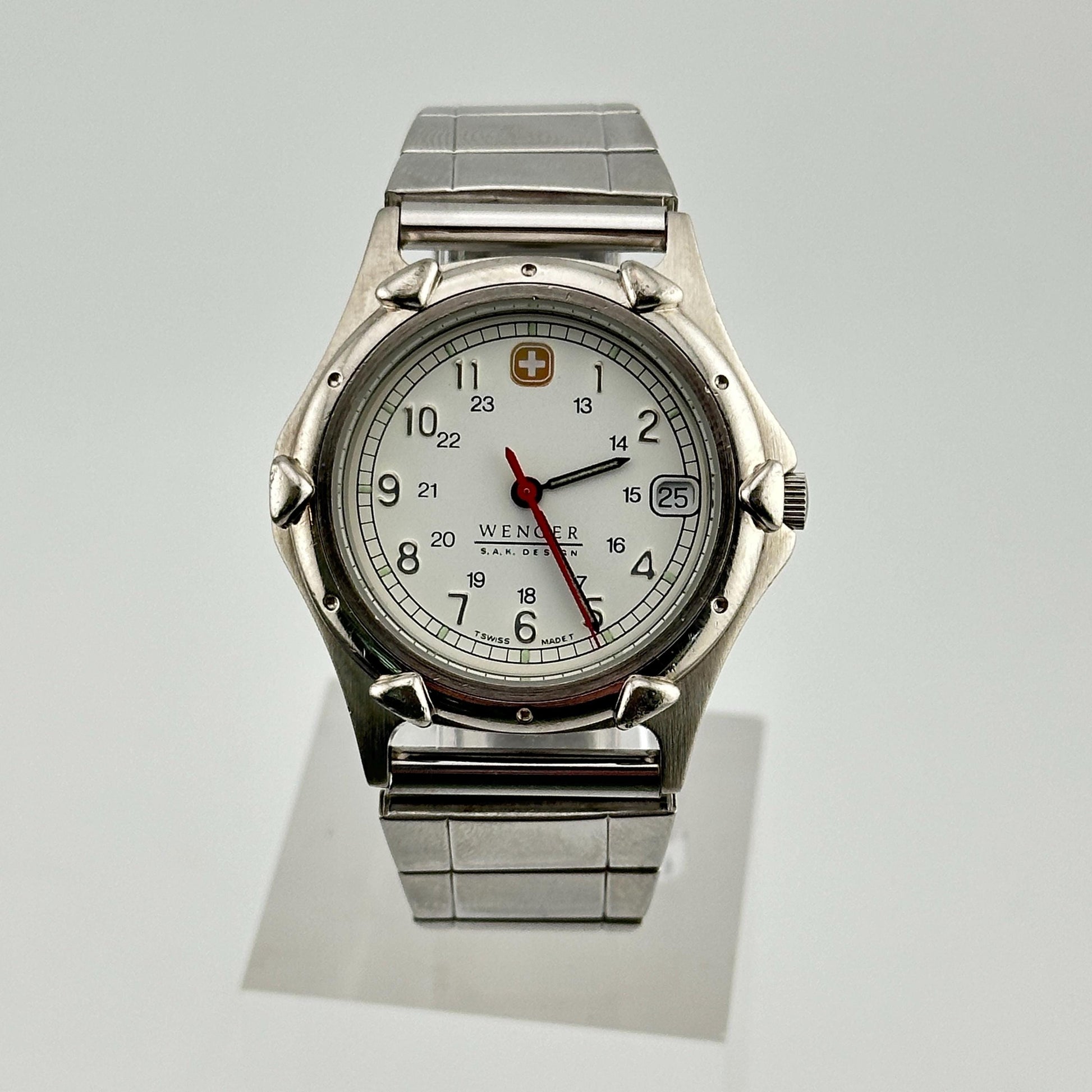 Wenger SAK Design White Dial Swiss Military 37mm Mens Watch