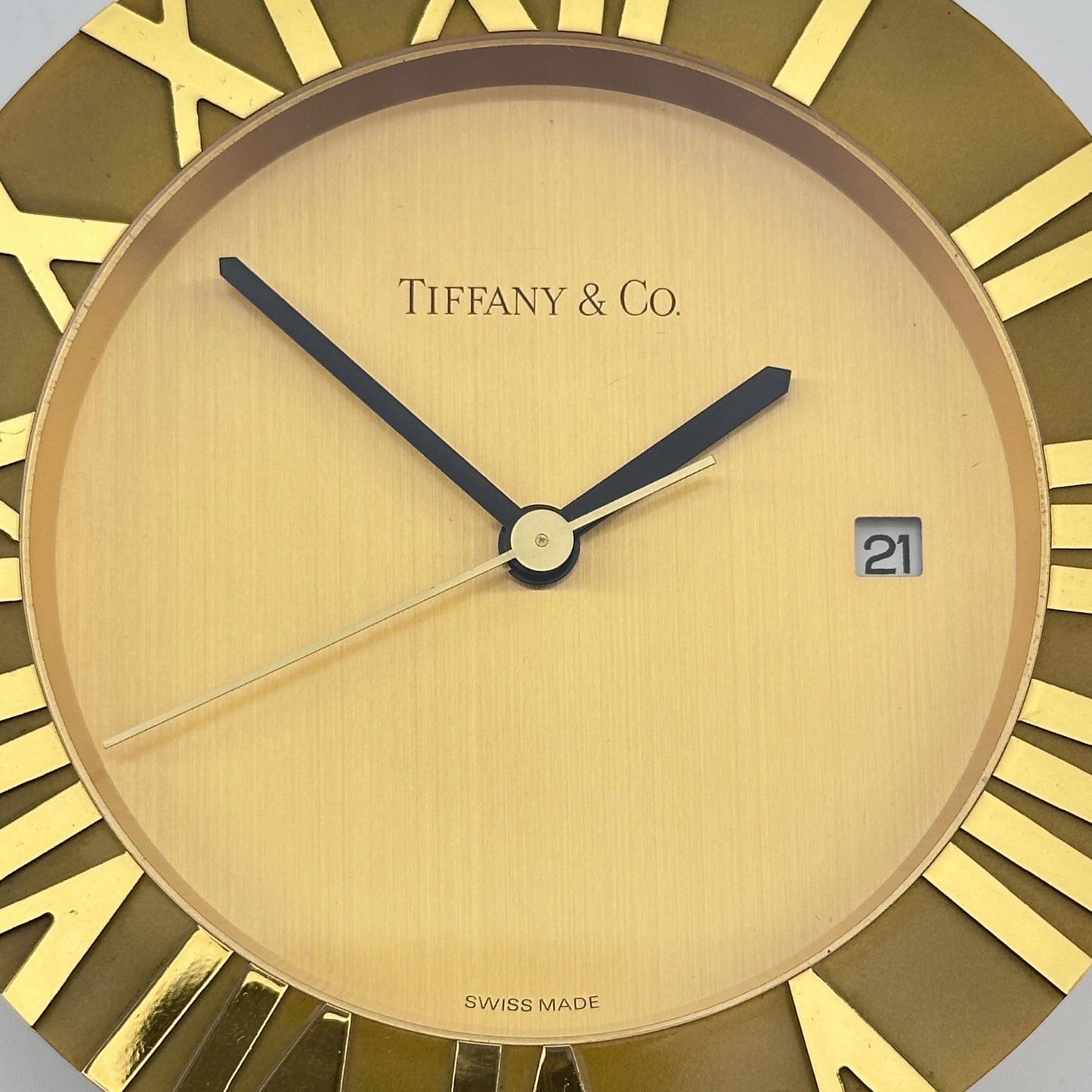 Tiffany & Co Swiss Made Atlas Desk Clock with Date