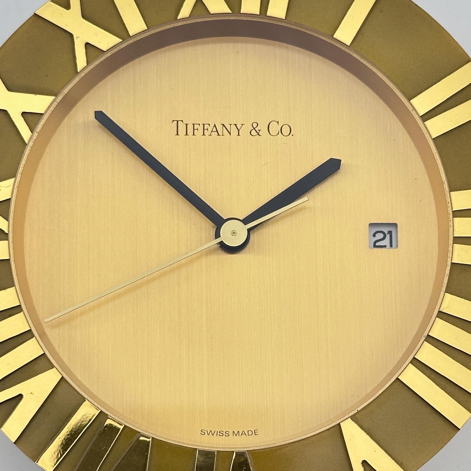 Tiffany & Co Swiss Made Atlas Desk Clock with Date