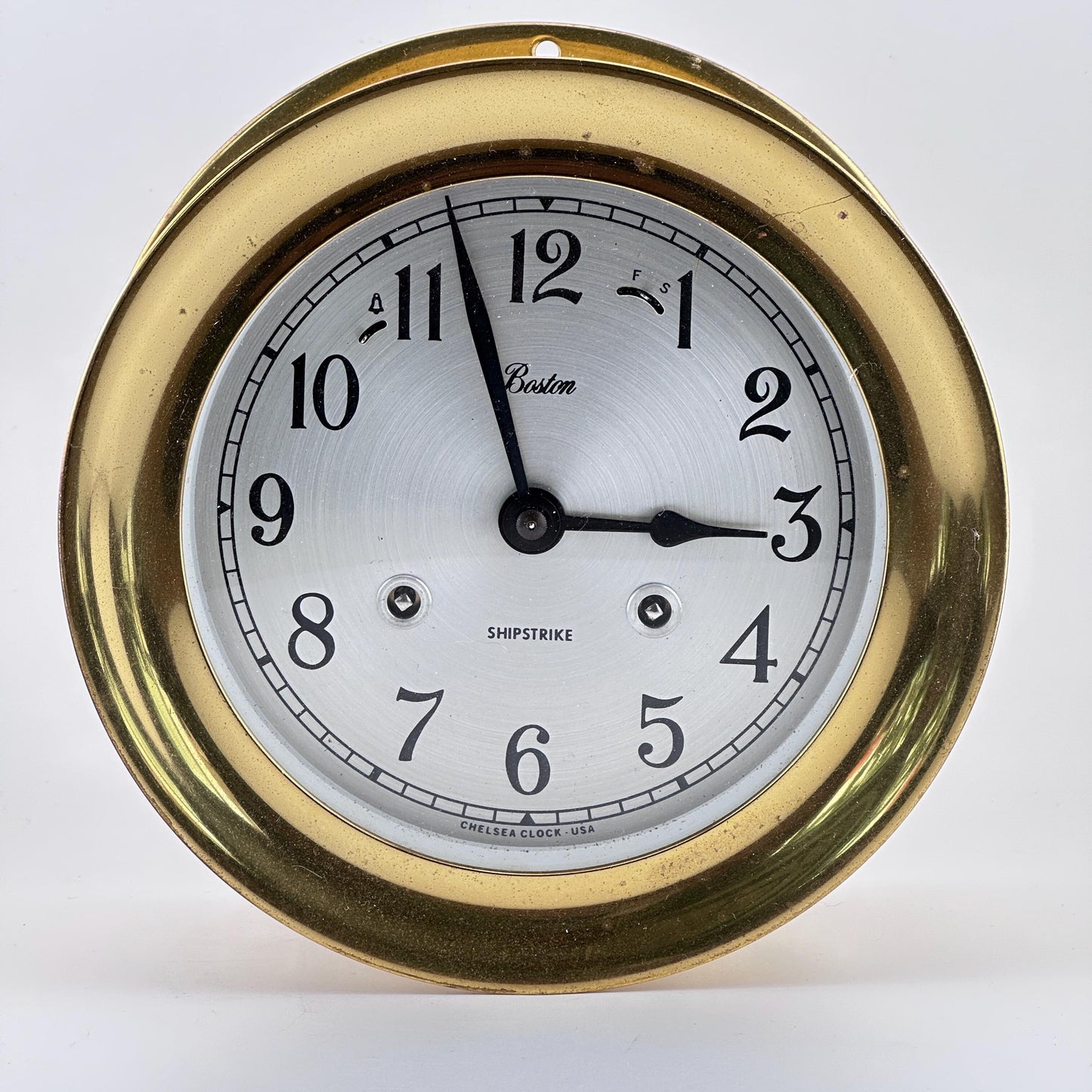 Chelsea Boston 8-day Shipstrike 7.5" Brass Ship Clock c. 1987