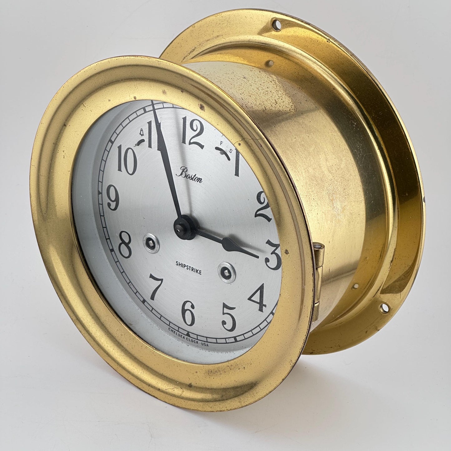 Chelsea Boston 8-day Shipstrike 7.5" Brass Ship Clock c. 1987