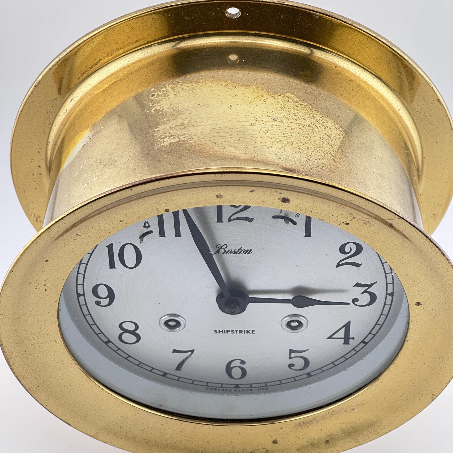 Chelsea Boston 8-day Shipstrike 7.5" Brass Ship Clock c. 1987