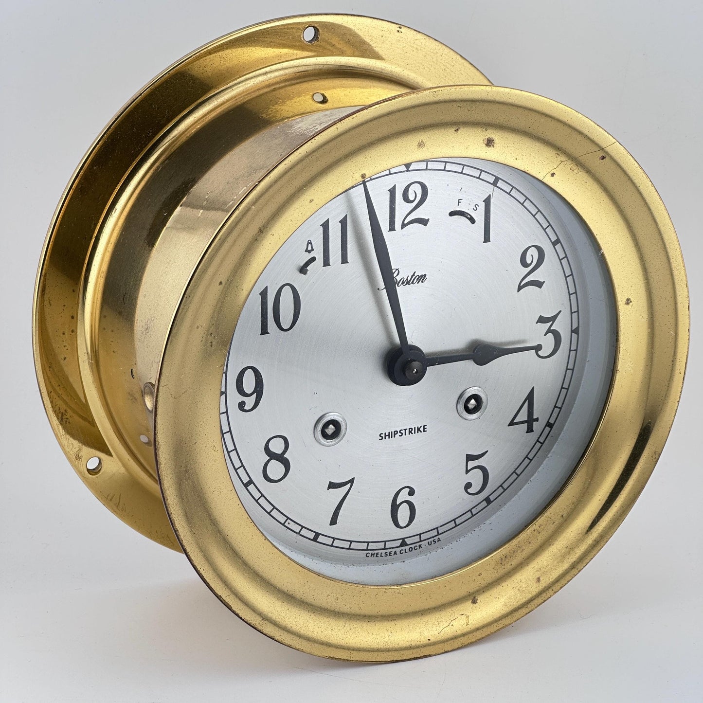 Chelsea Boston 8-day Shipstrike 7.5" Brass Ship Clock c. 1987