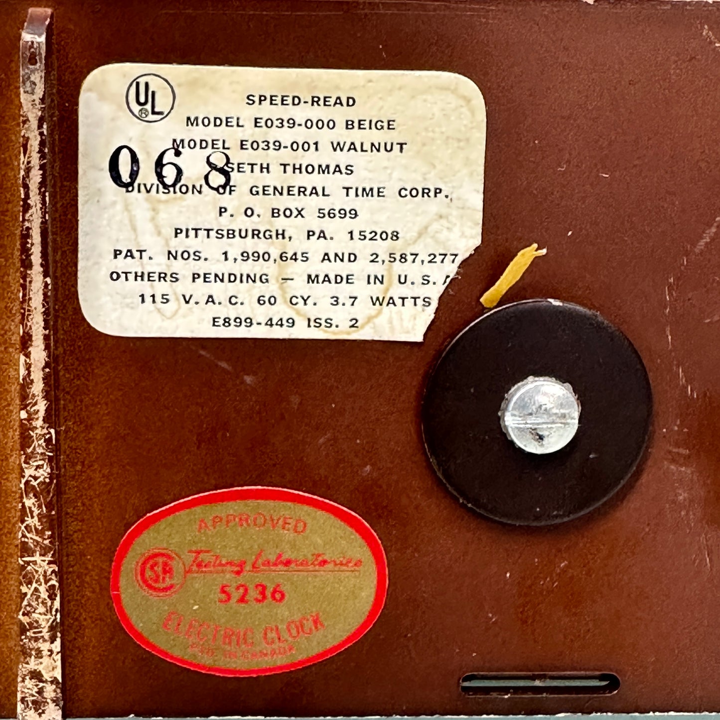 Seth Thomas Speed Read Flip Clock in Walnut c.1960