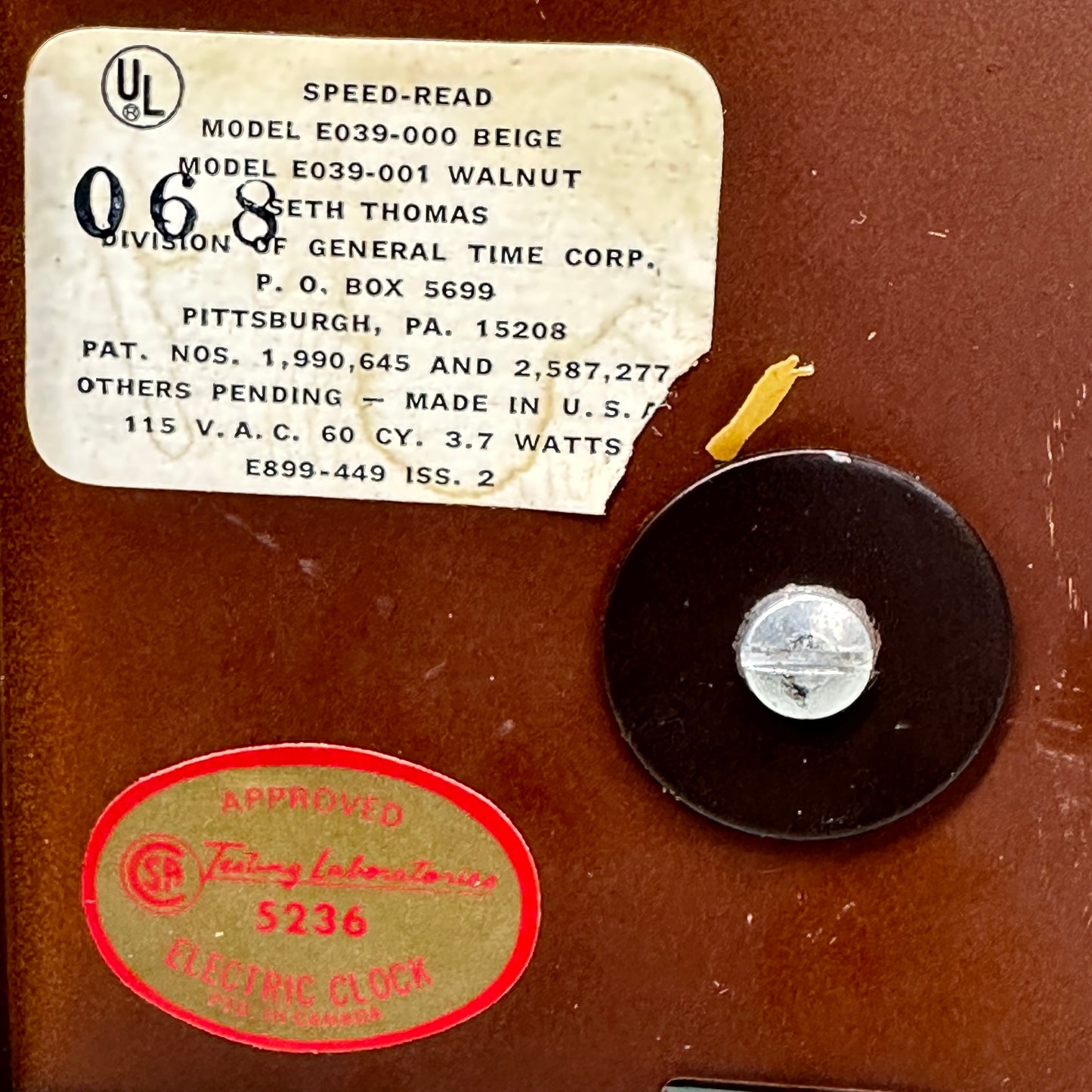 Seth Thomas Speed Read Flip Clock in Walnut c.1960