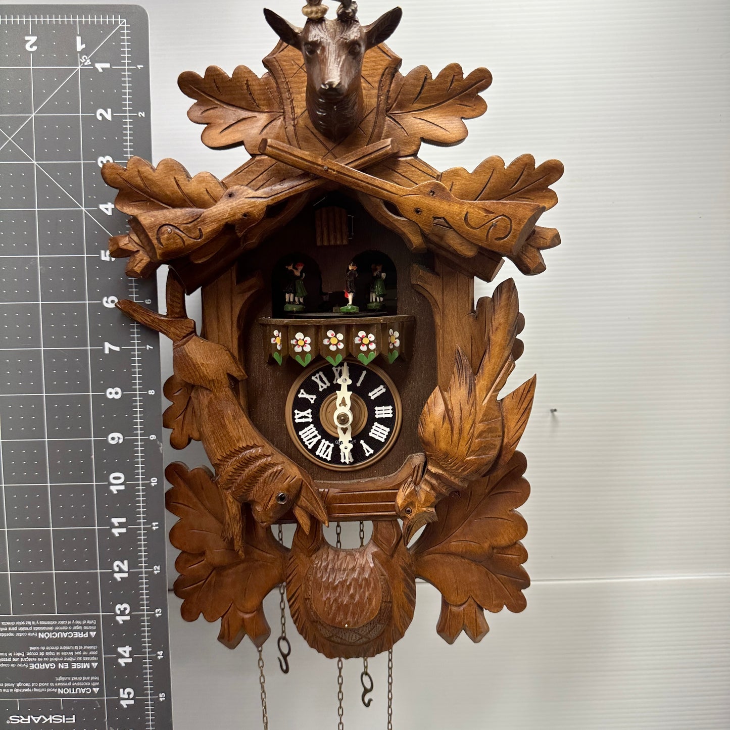 Albert Schwab Karlshrue - Musical Dancing Cuckoo Clock Hunting Themed