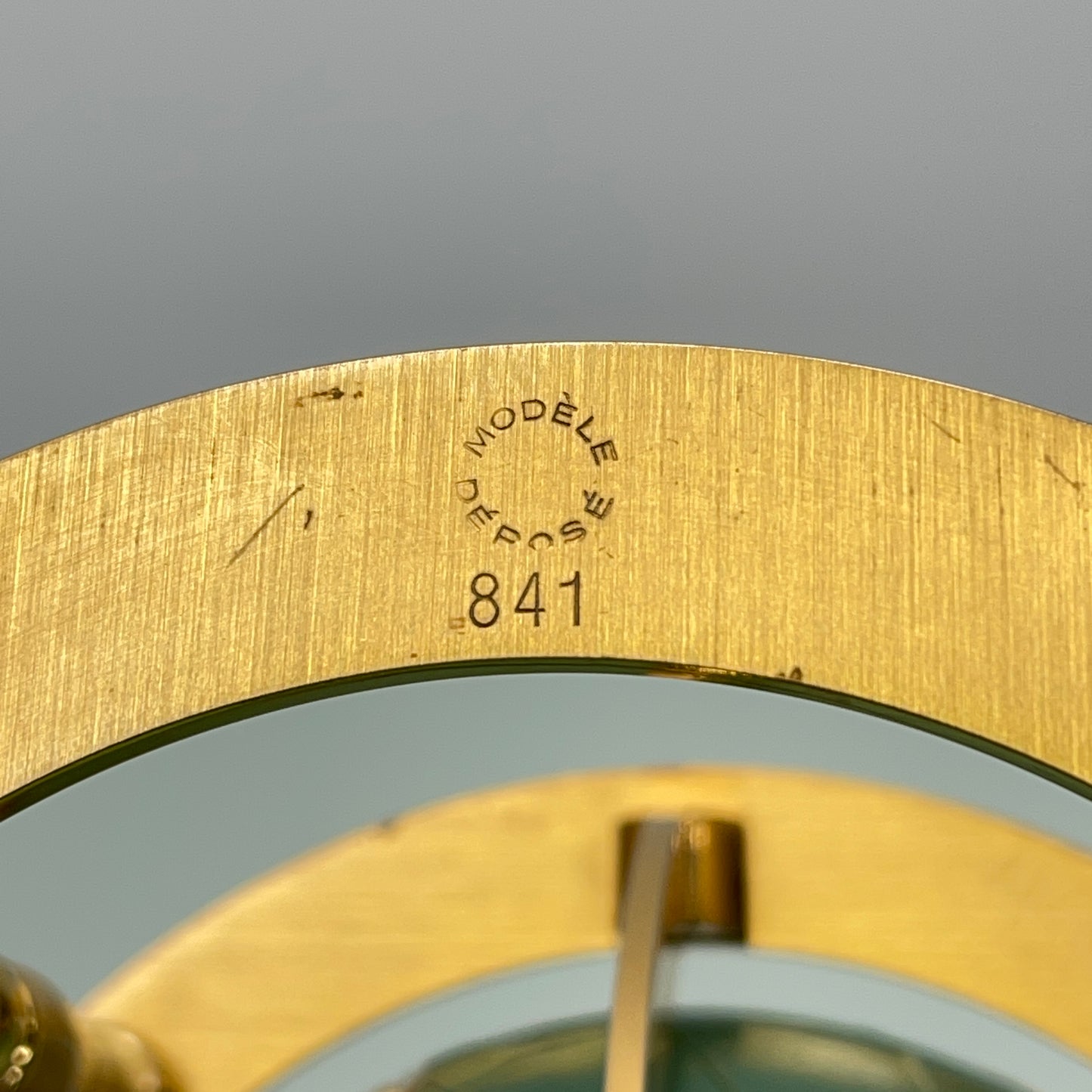 Rare Angelus Gilt Globe Clock and Weather Station c.1950